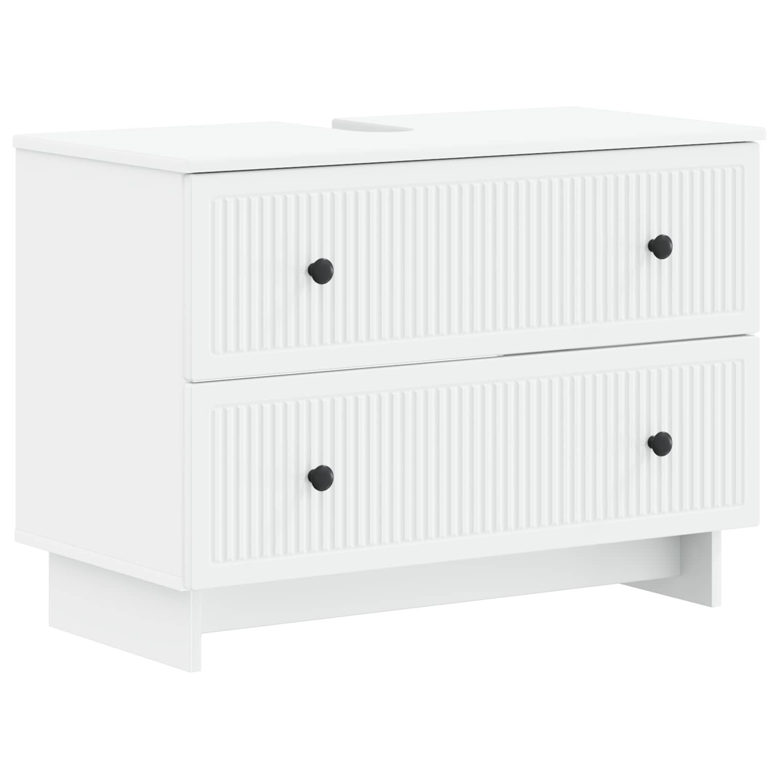 2 Piece Bathroom Cabinet Set EDE White Engineered Wood