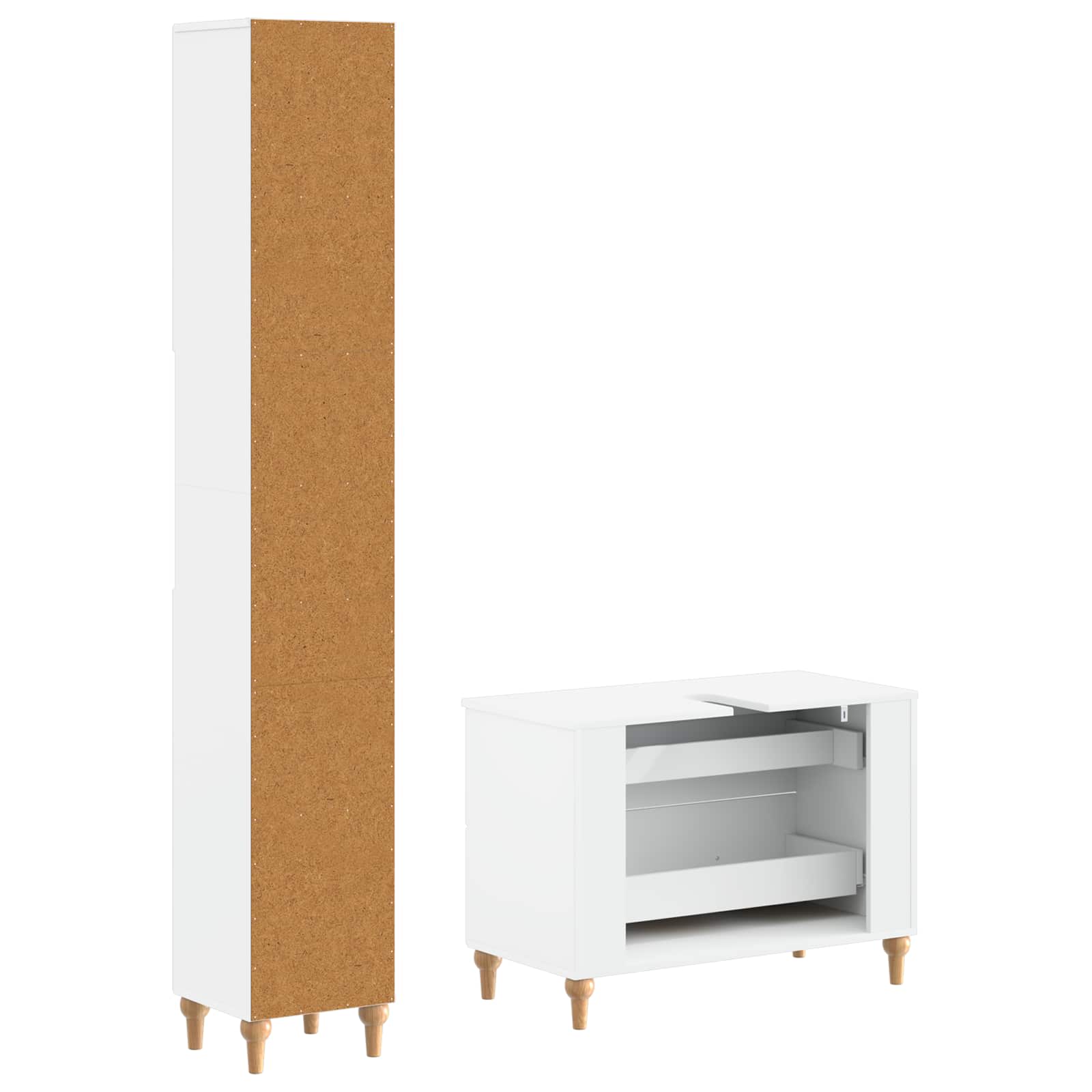 2 Piece Bathroom Cabinet Set ALKMAAR White Engineered Wood