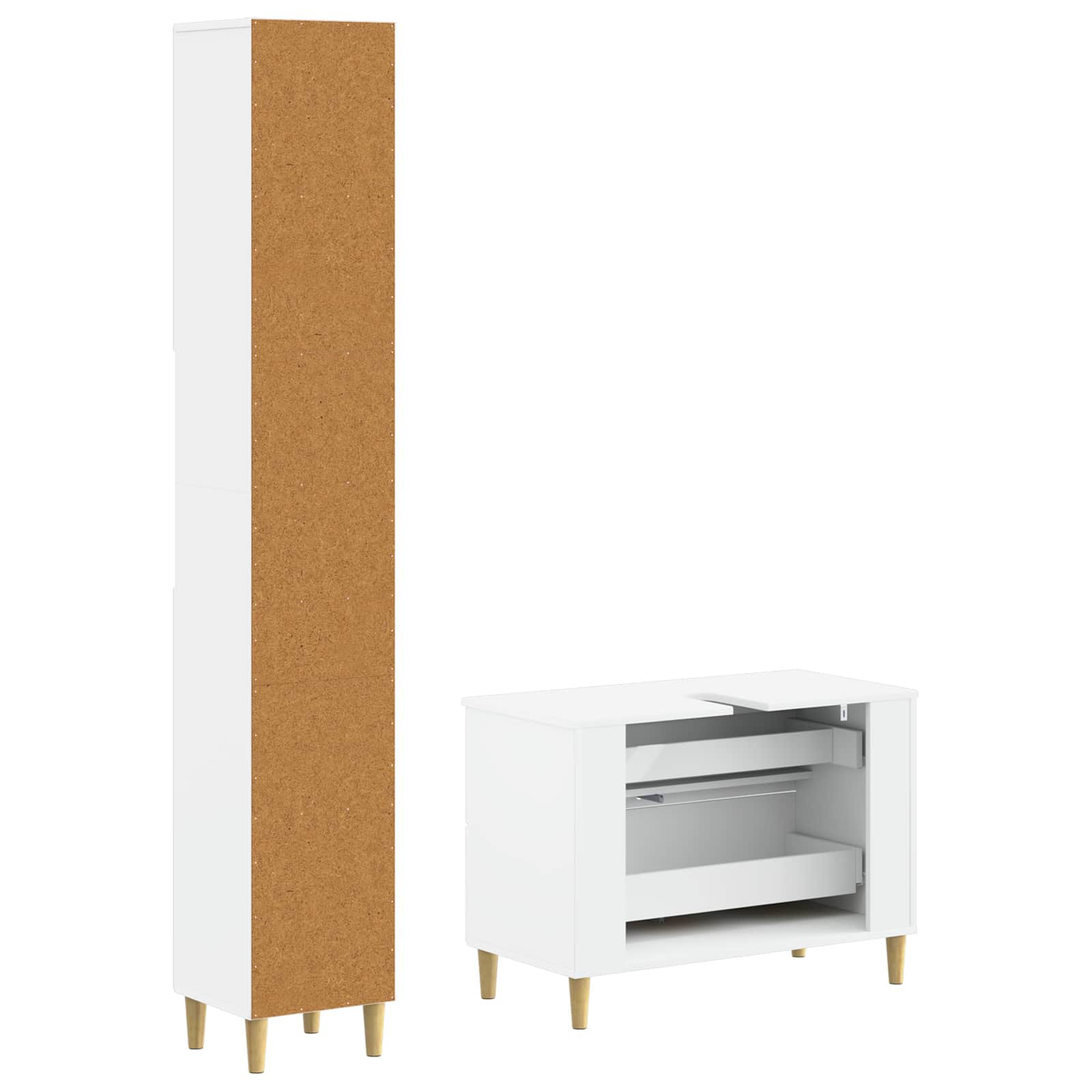 2 Piece Bathroom Cabinet Set ARNHEM White Engineered Wood