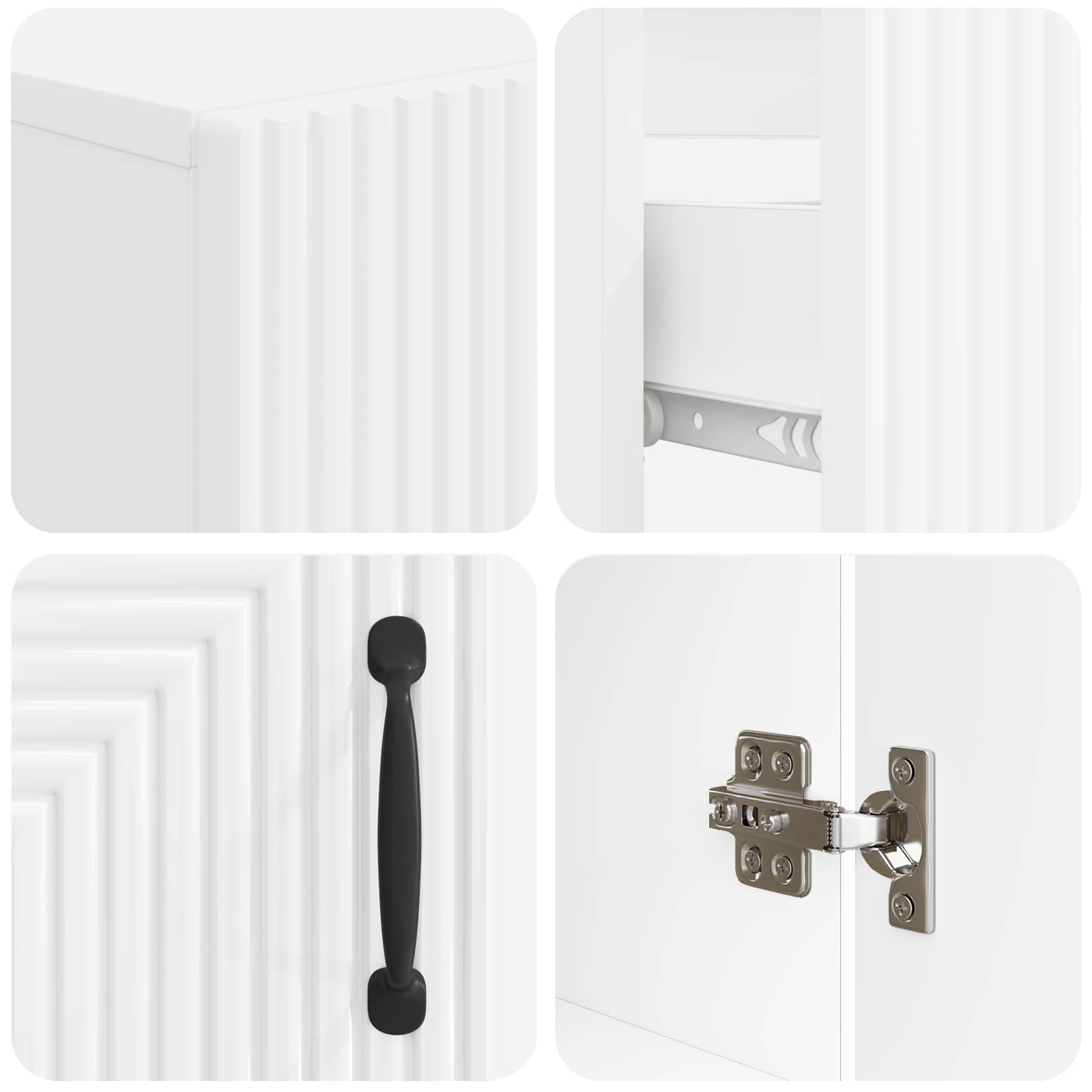 2 Piece Bathroom Cabinet Set HAARLEM White Engineered Wood