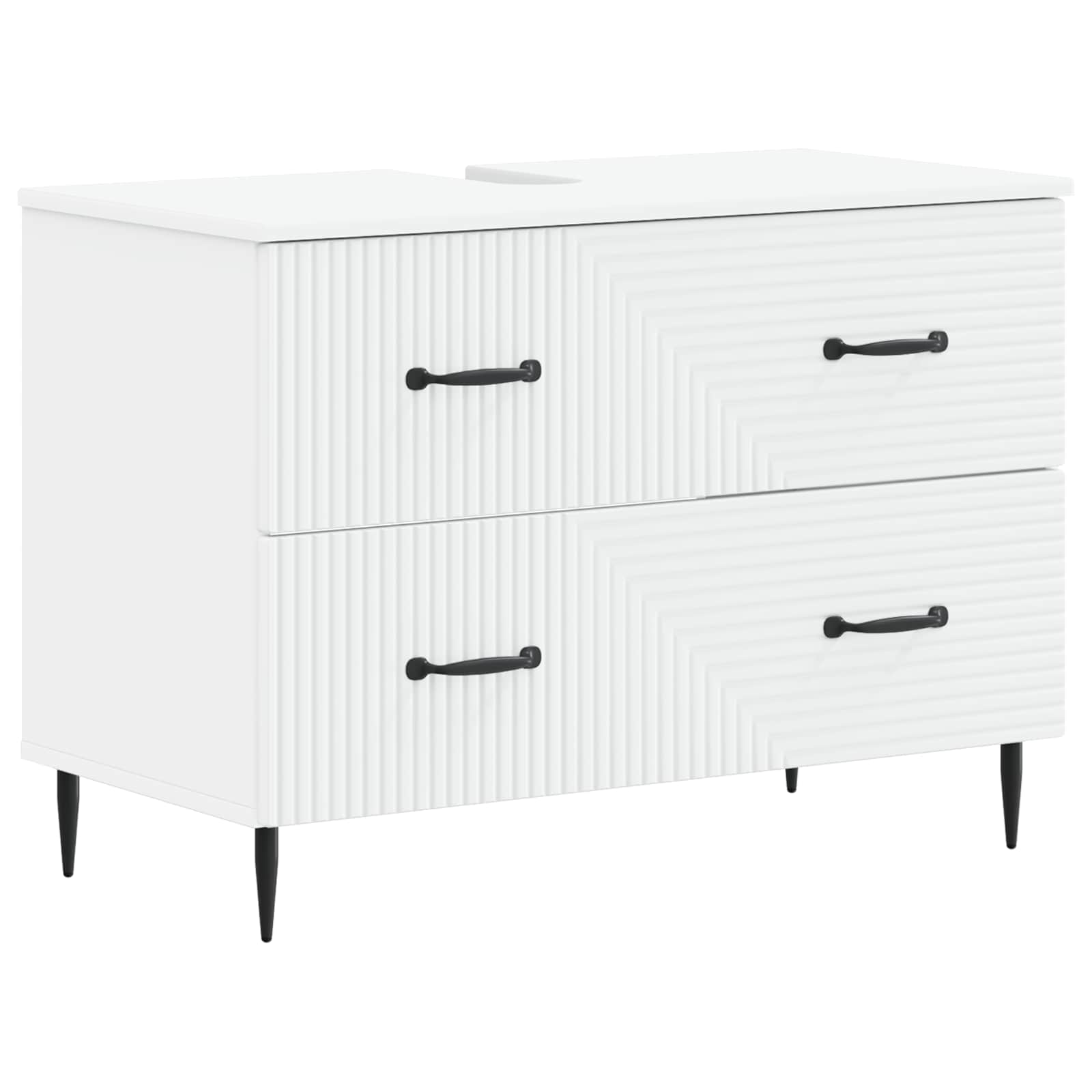 2 Piece Bathroom Cabinet Set HAARLEM White Engineered Wood