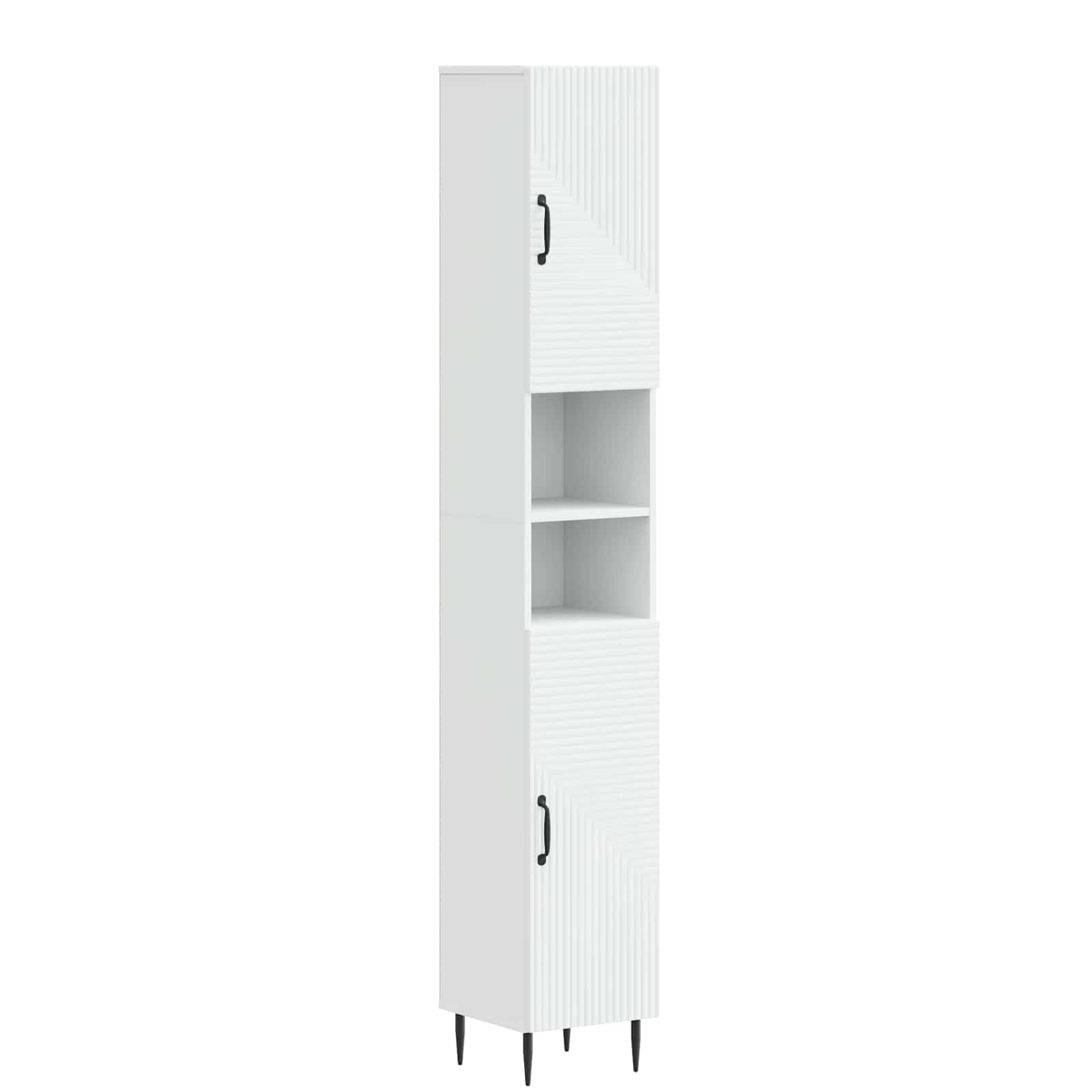2 Piece Bathroom Cabinet Set HAARLEM White Engineered Wood