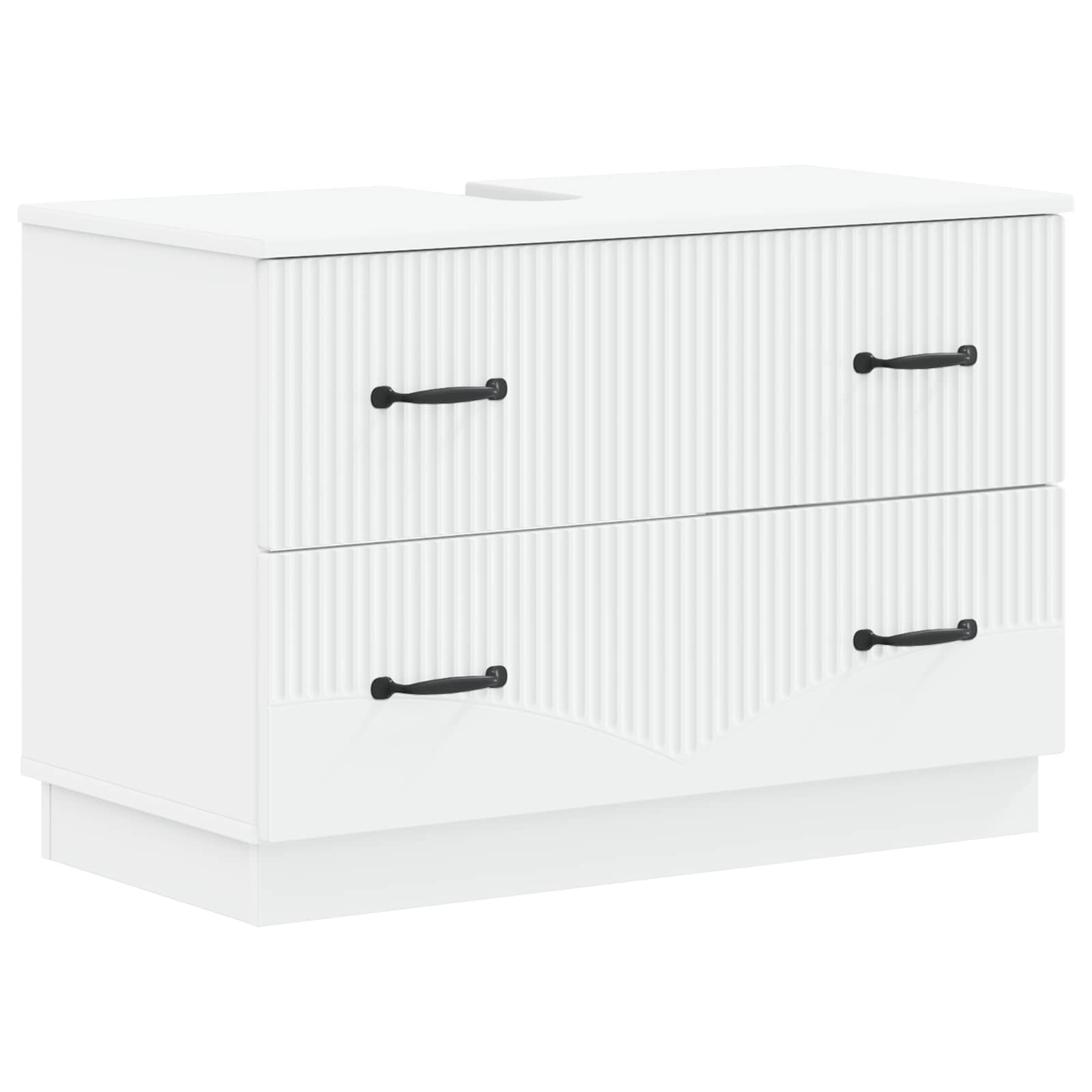 2 Piece Bathroom Cabinet Set HOORN White Engineered Wood