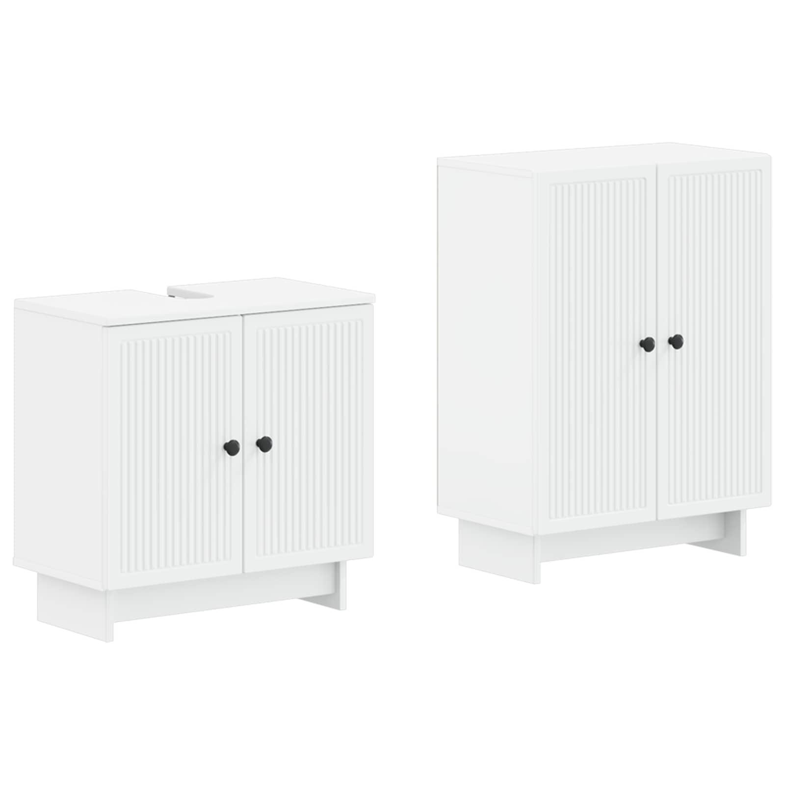 2 Piece Bathroom Cabinet Set UTRECHT White Engineered Wood