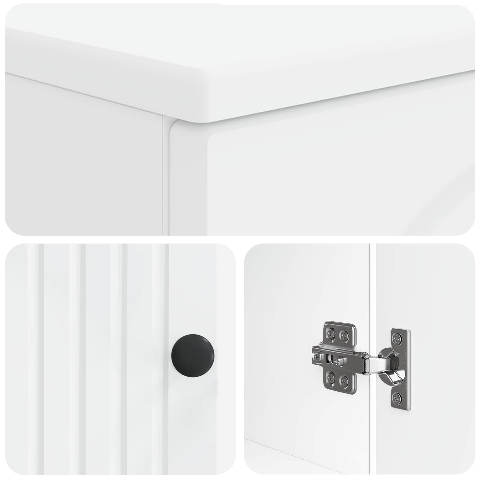2 Piece Bathroom Cabinet Set ALKMAAR White Engineered Wood
