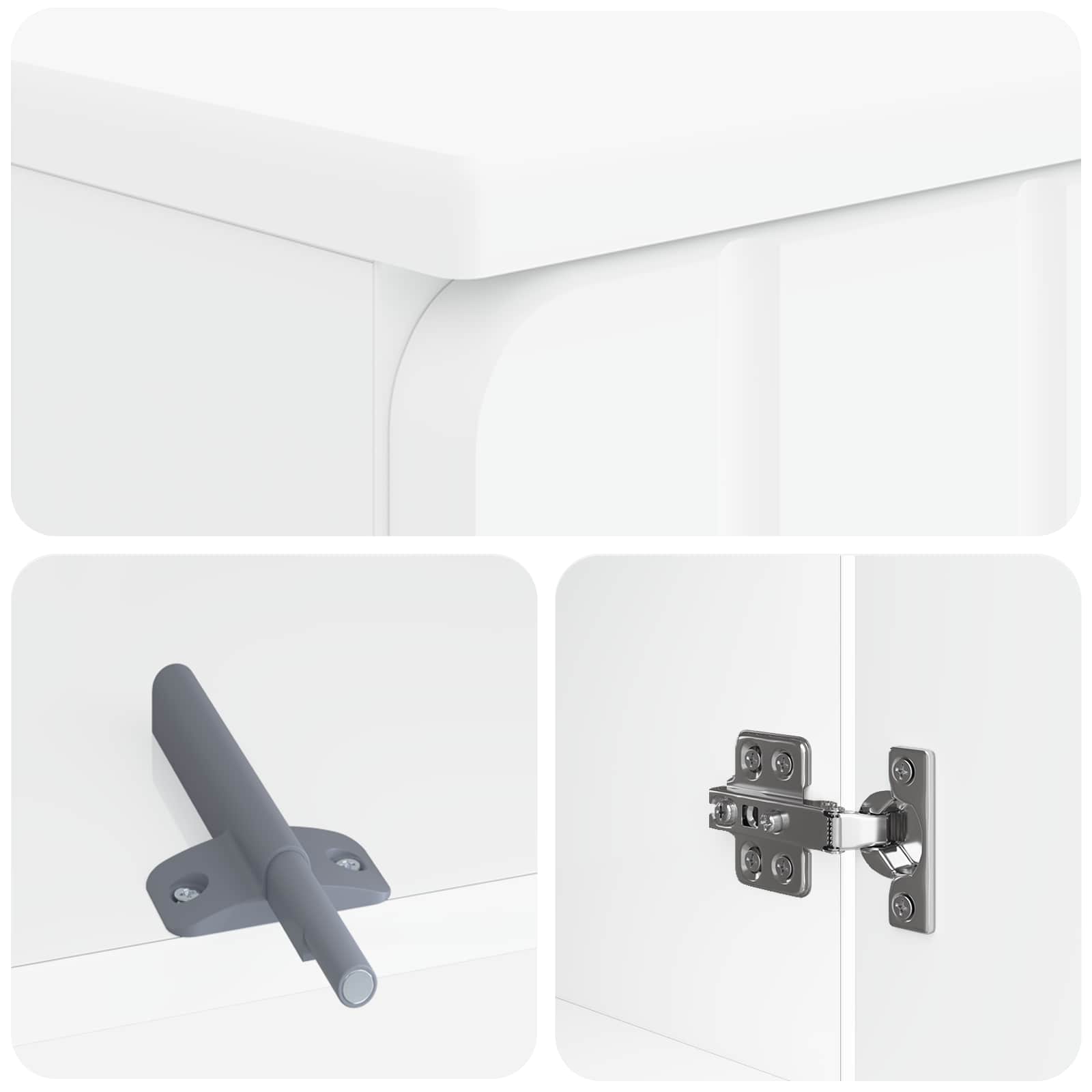2 Piece Bathroom Cabinet Set ZWOLLE White Engineered Wood