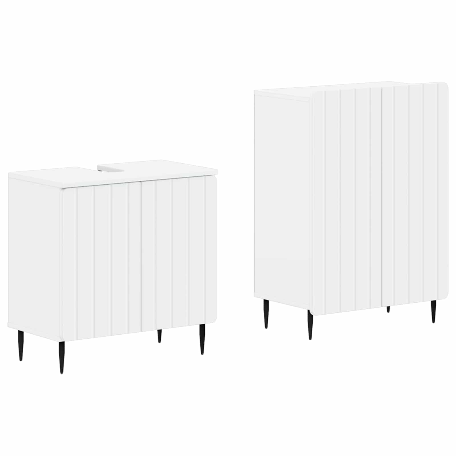 2 Piece Bathroom Cabinet Set ZWOLLE White Engineered Wood