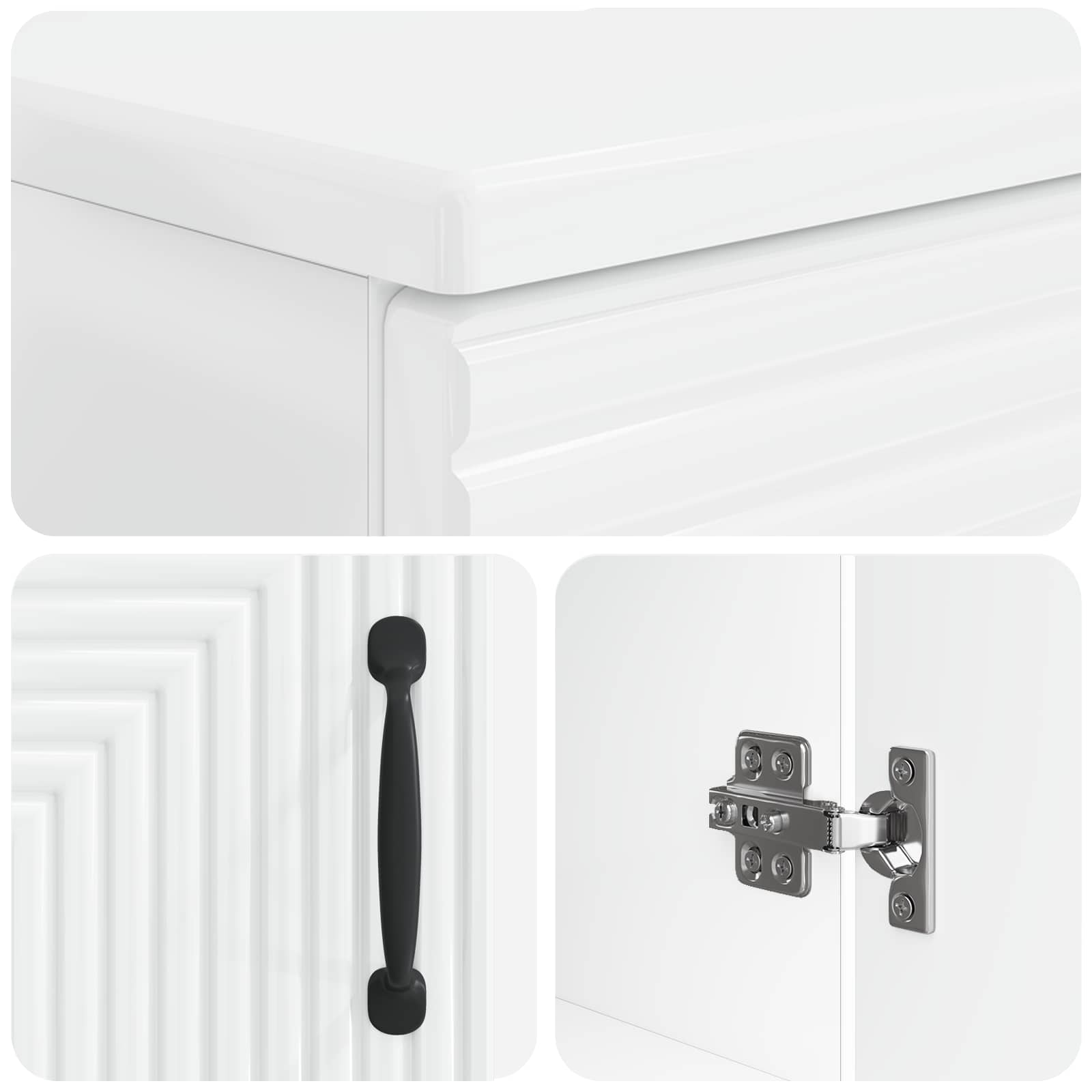 2 Piece Bathroom Cabinet Set HAARLEM White Engineered Wood