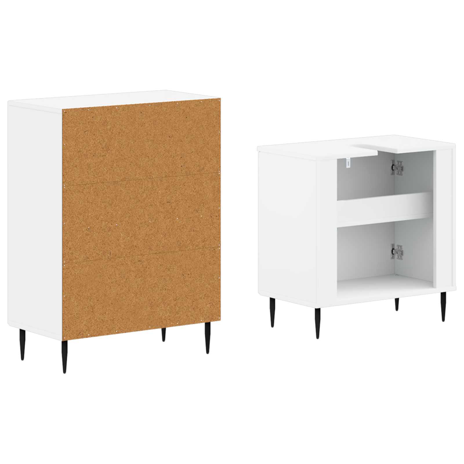 2 Piece Bathroom Cabinet Set HAARLEM White Engineered Wood