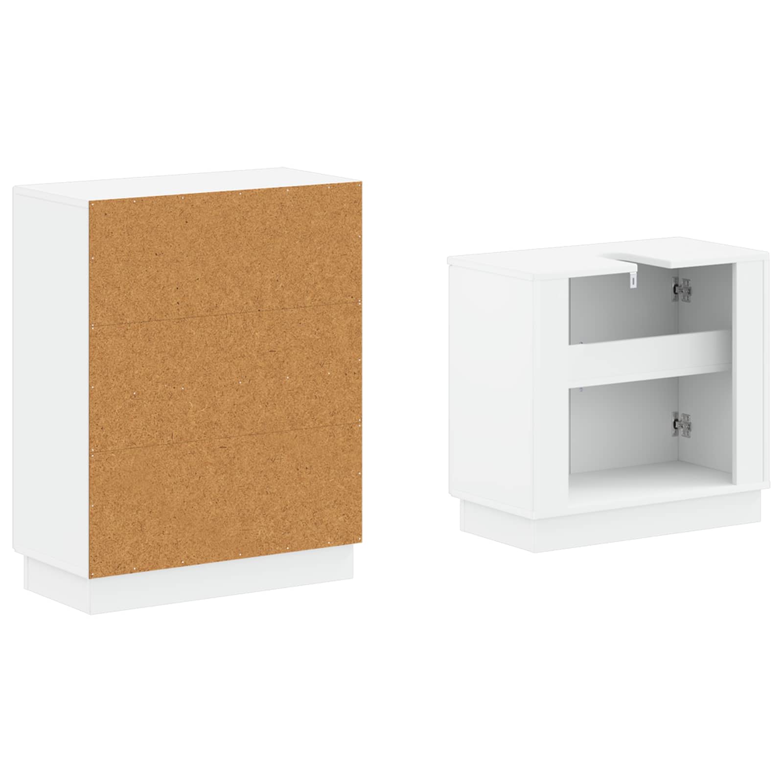 2 Piece Bathroom Cabinet Set HOORN White Engineered Wood