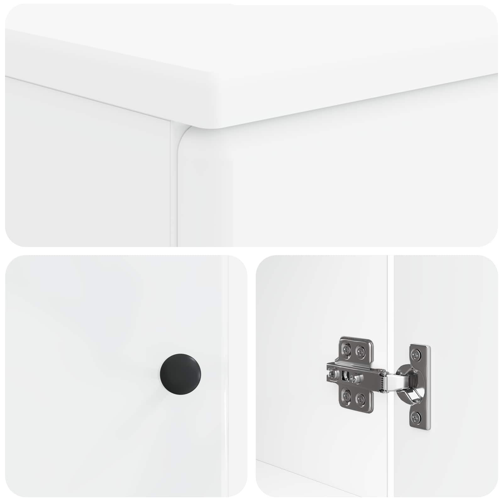2 Piece Bathroom Cabinet Set BREDA White Engineered Wood