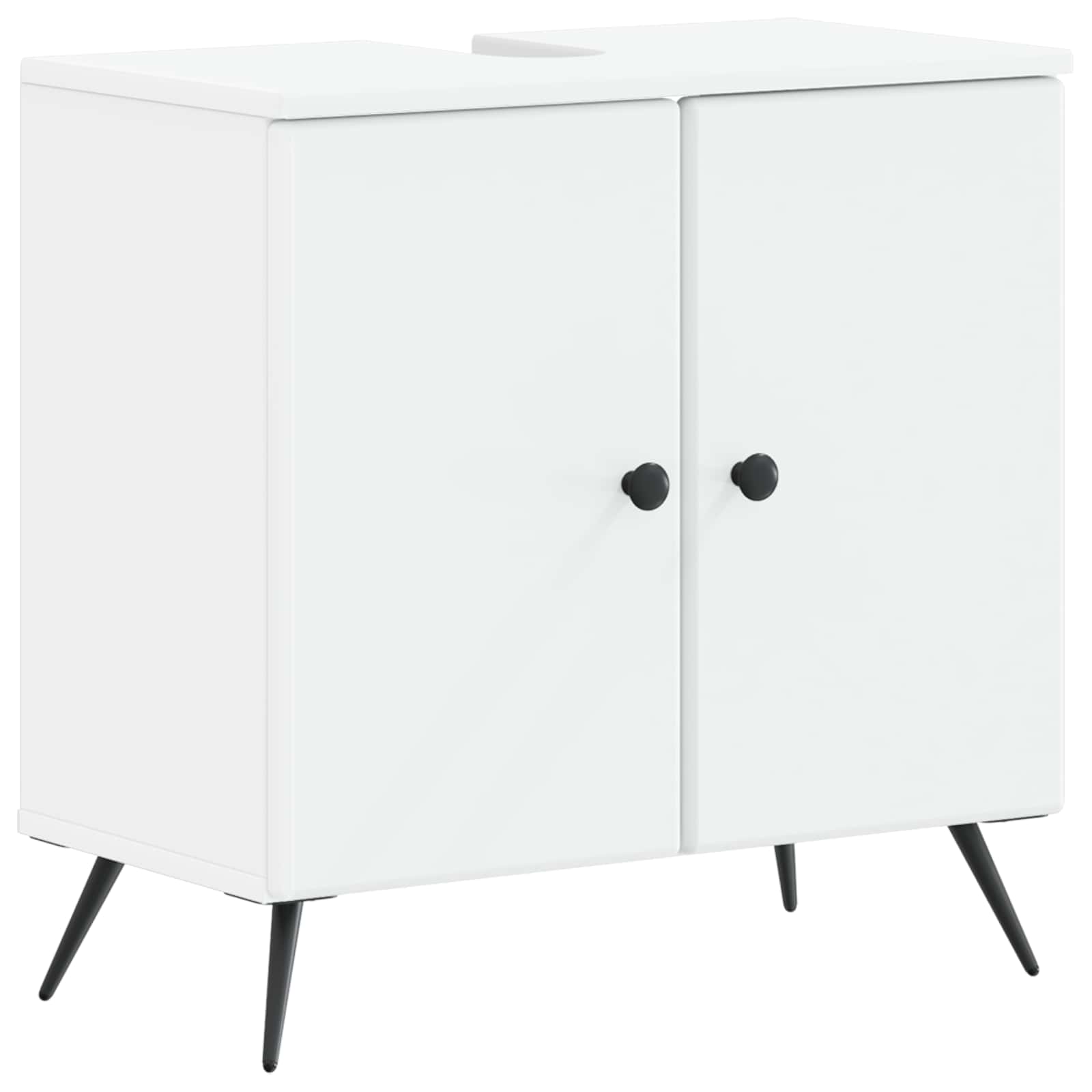 2 Piece Bathroom Cabinet Set BREDA White Engineered Wood