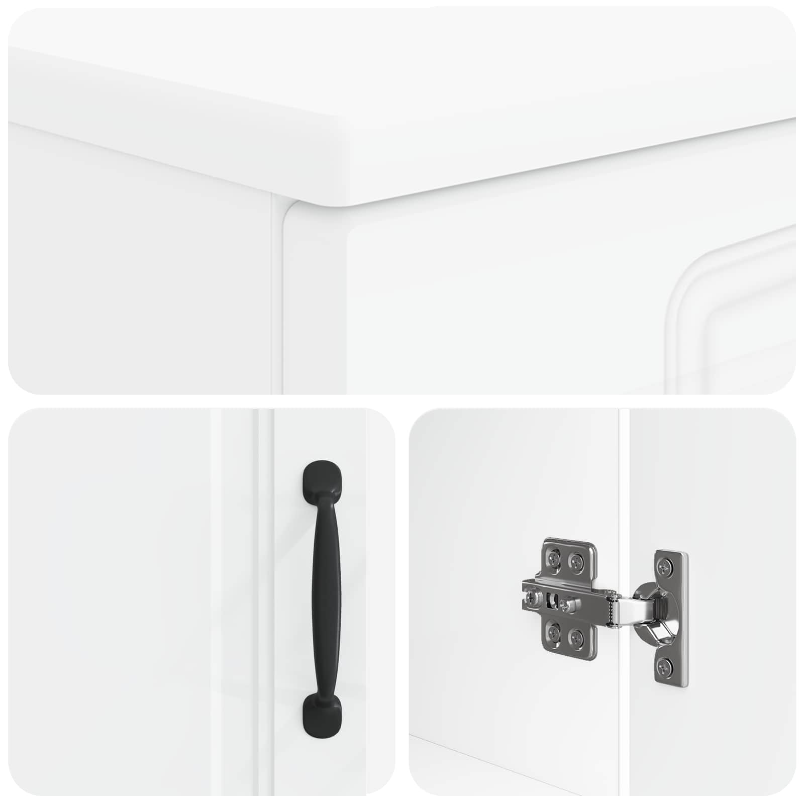 2 Piece Bathroom Cabinet Set UTRECHT White Engineered Wood