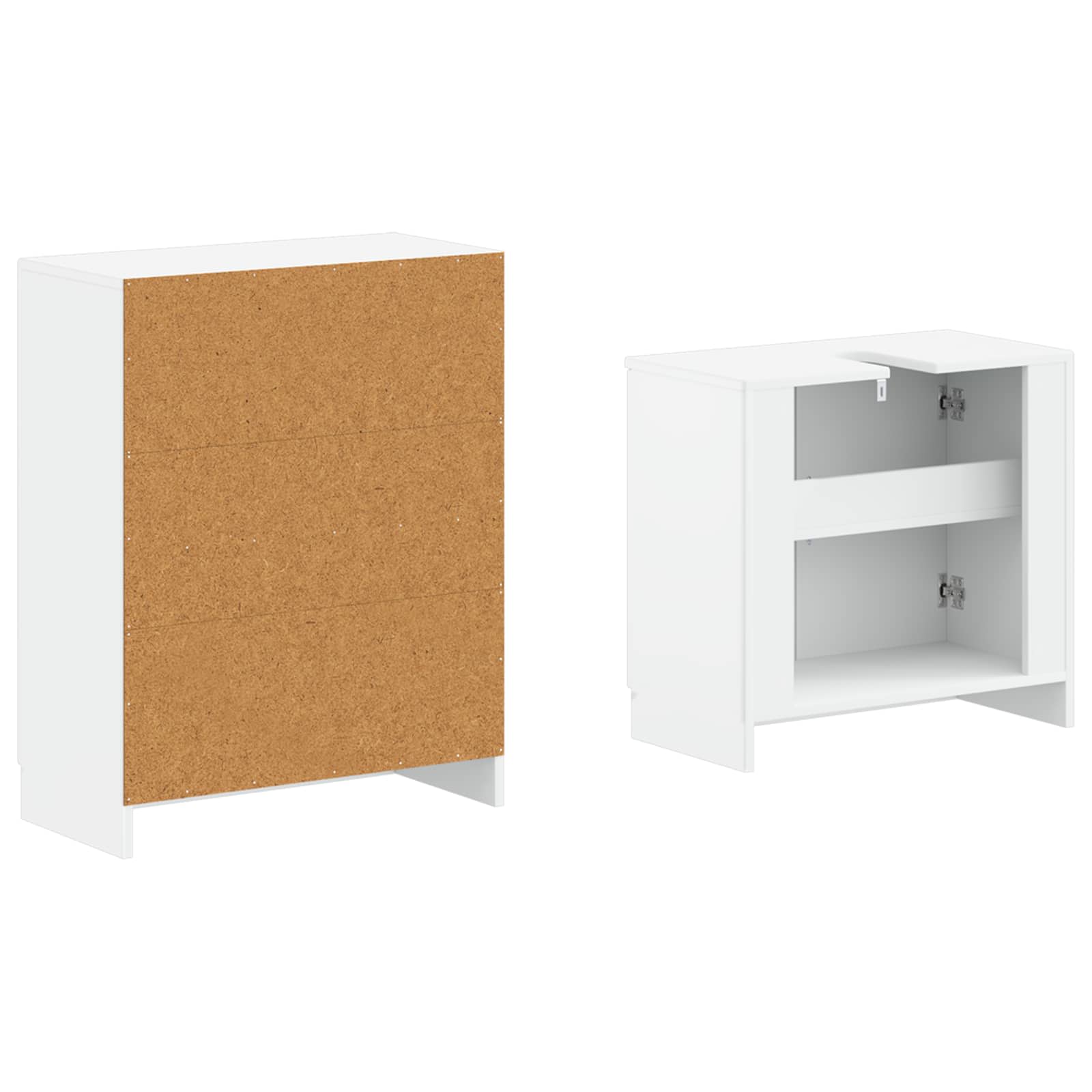 2 Piece Bathroom Cabinet Set UTRECHT White Engineered Wood