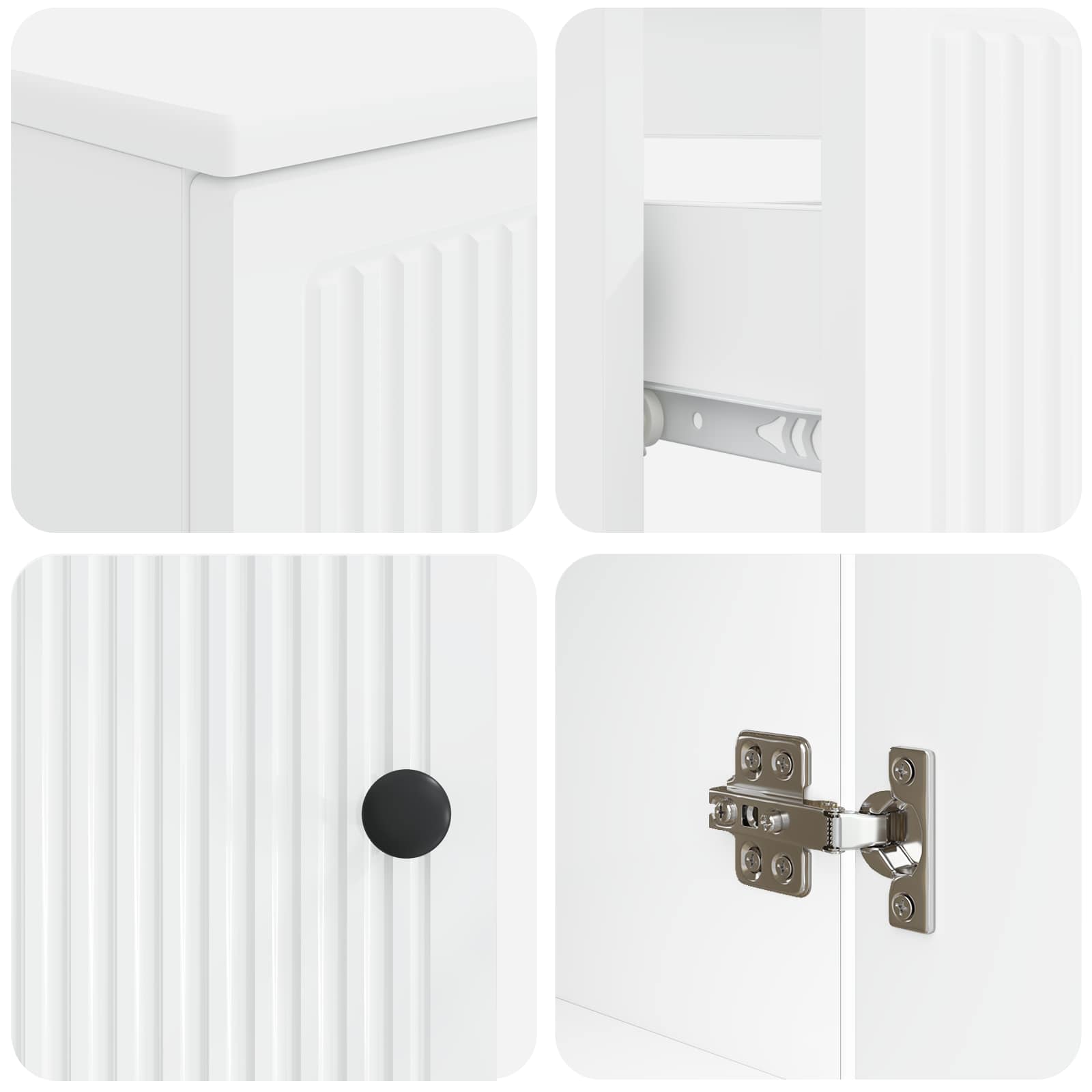 2 Piece Bathroom Cabinet Set EDE White Engineered Wood