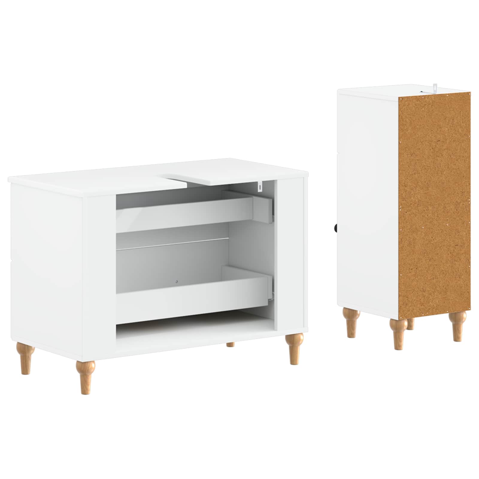 2 Piece Bathroom Cabinet Set ALKMAAR White Engineered Wood