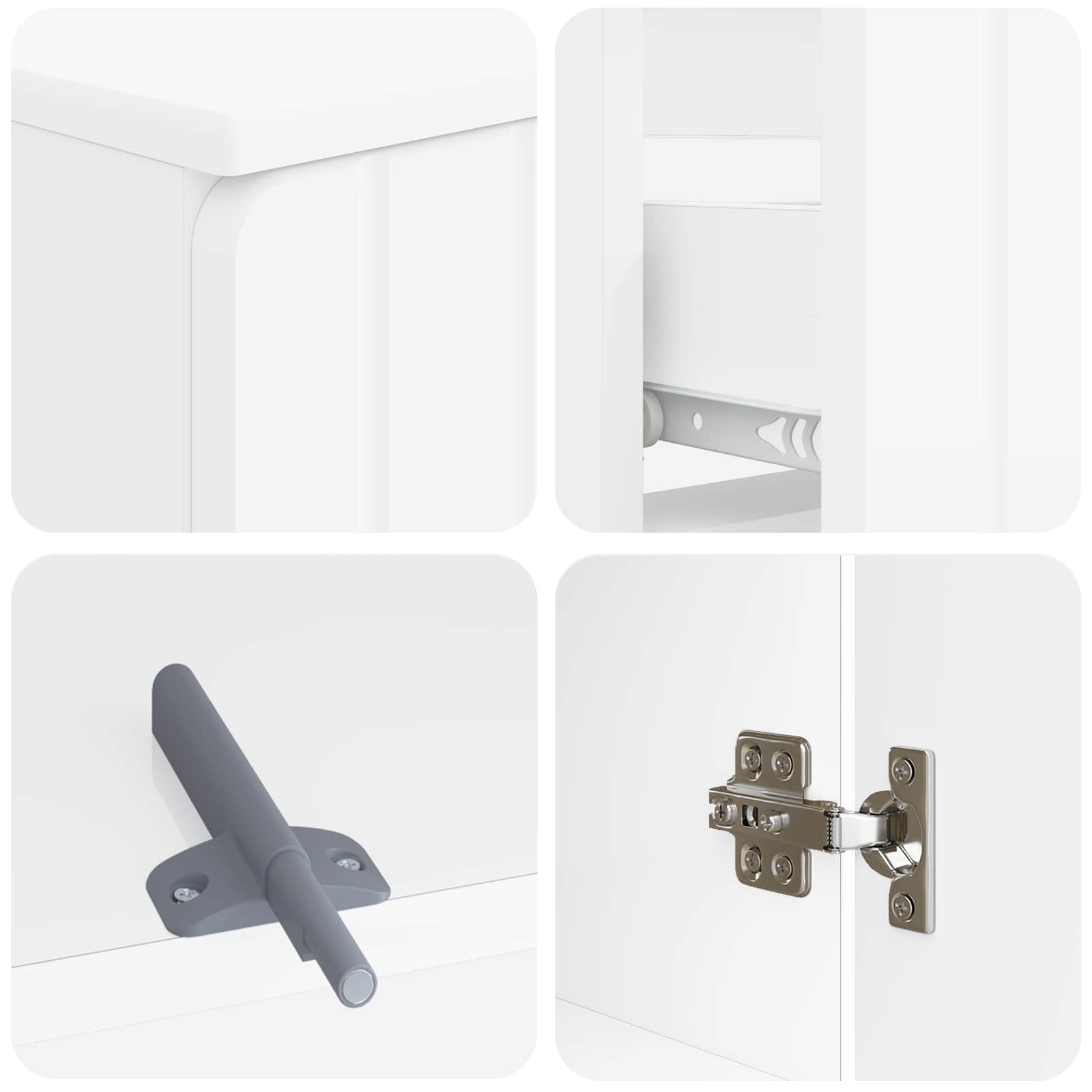 2 Piece Bathroom Cabinet Set ZWOLLE White Engineered Wood