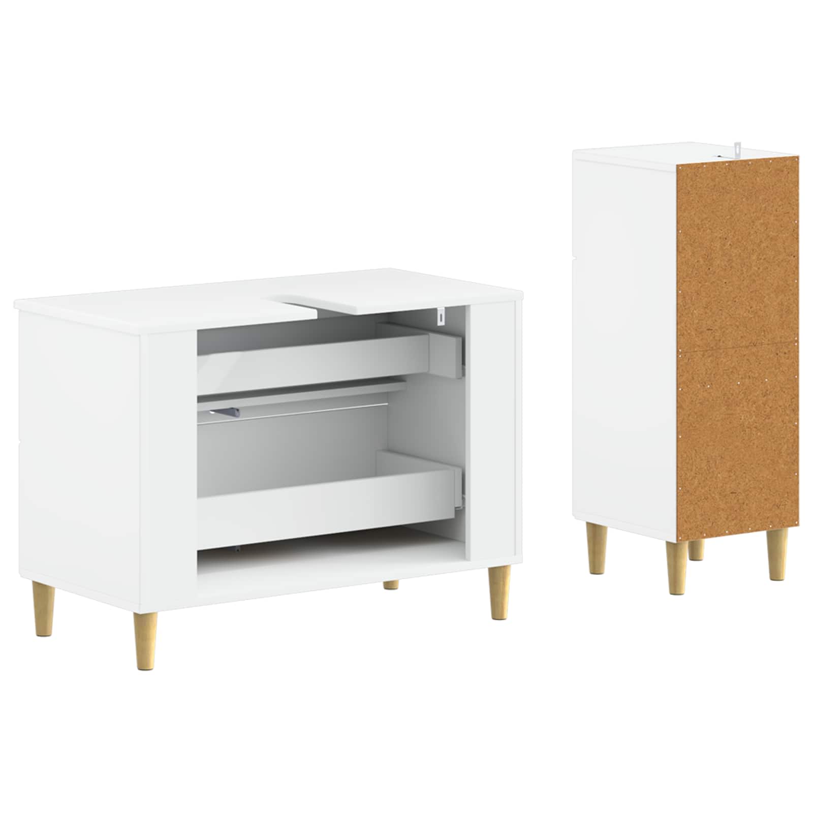 2 Piece Bathroom Cabinet Set ARNHEM White Engineered Wood