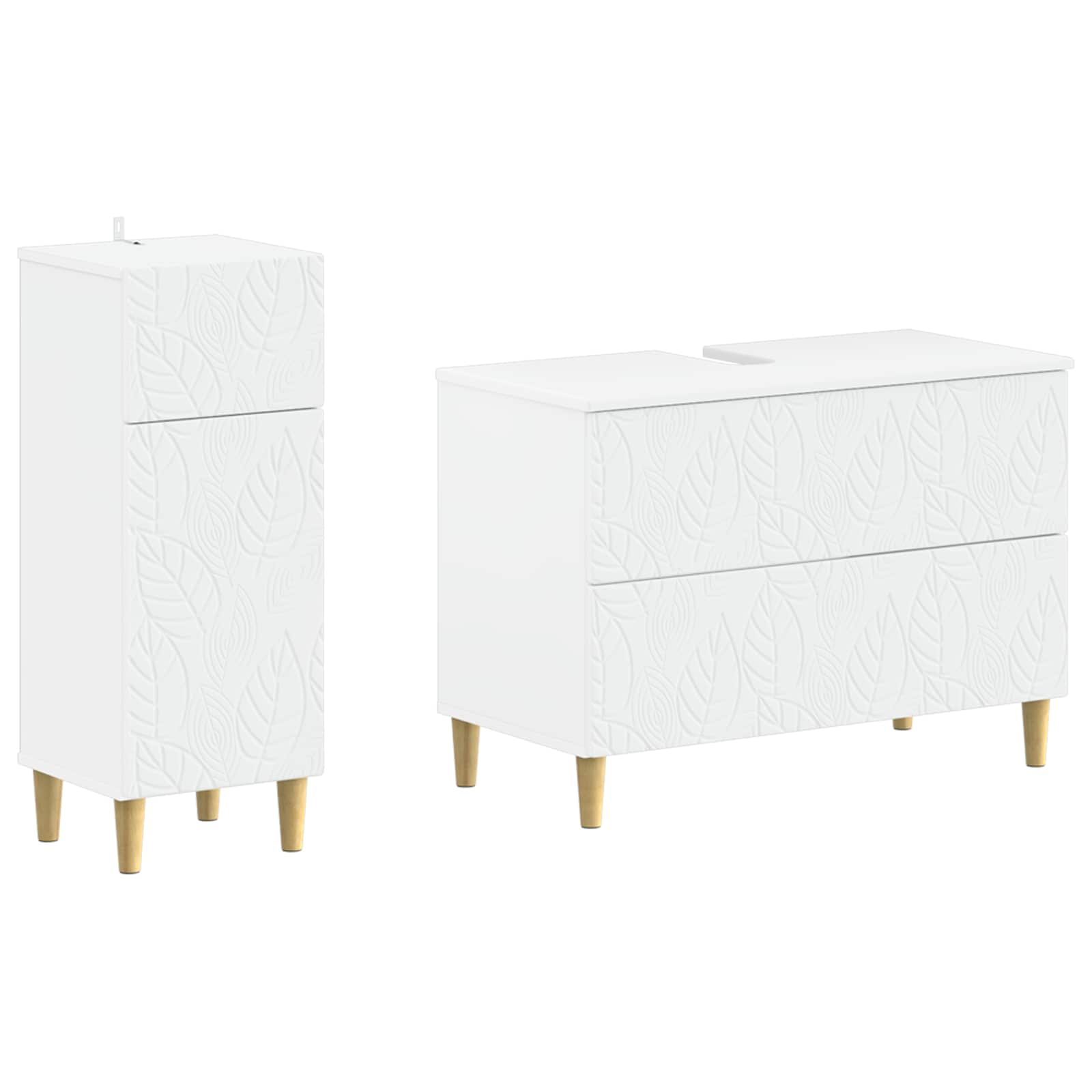 2 Piece Bathroom Cabinet Set DELFT White Engineered Wood