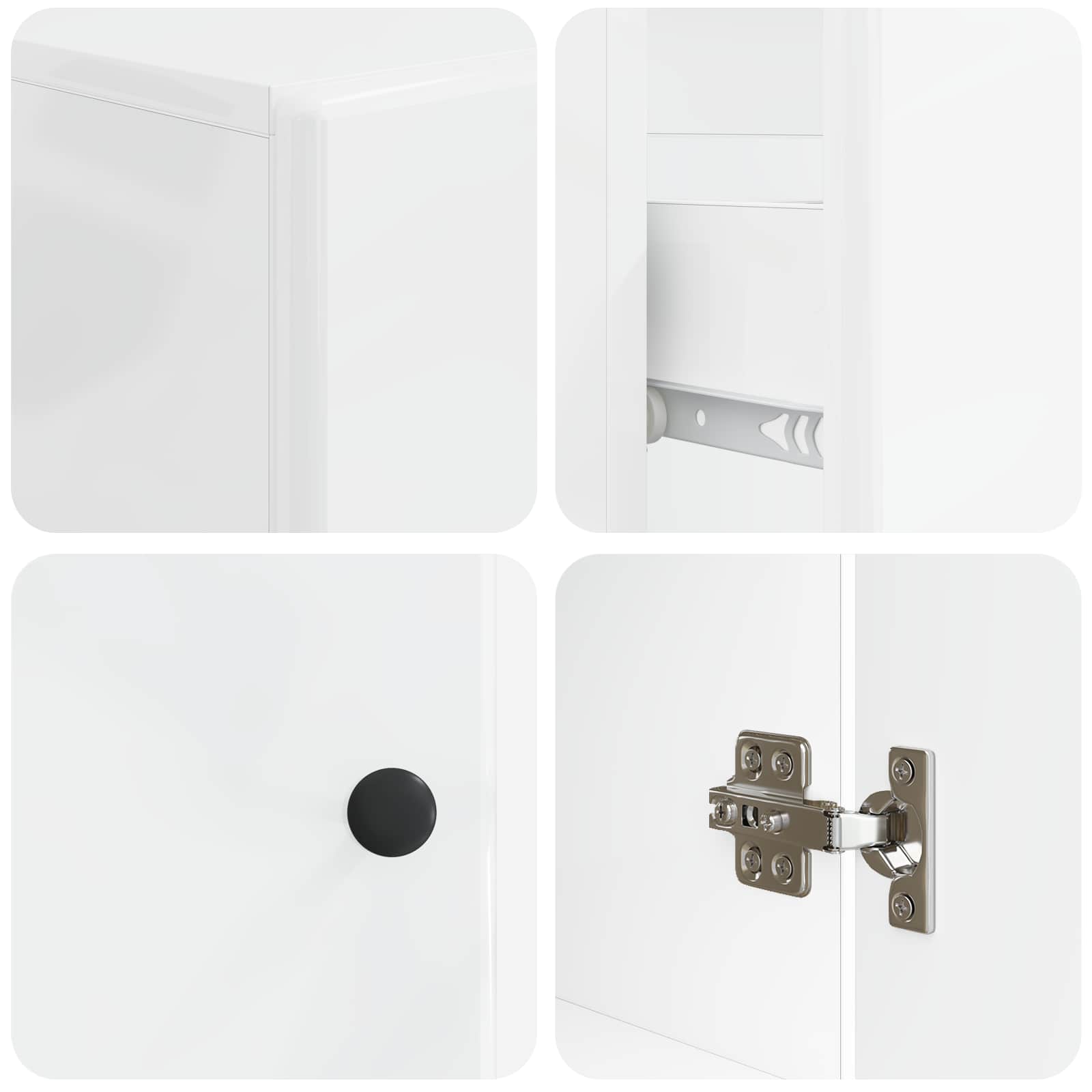 2 Piece Bathroom Cabinet Set BREDA White Engineered Wood