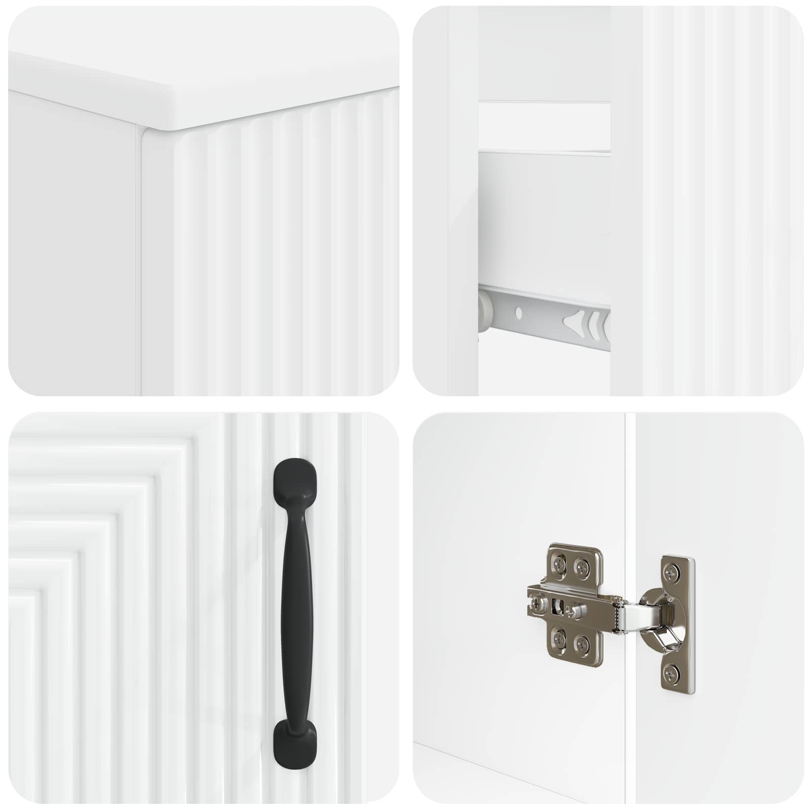 3 Piece Bathroom Cabinet Set HAARLEM White Engineered Wood