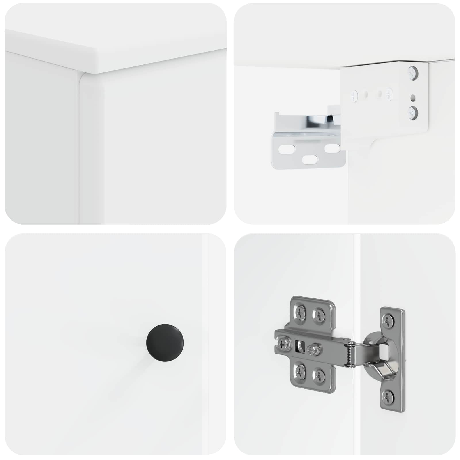 3 Piece Bathroom Cabinet Set BREDA White Engineered Wood