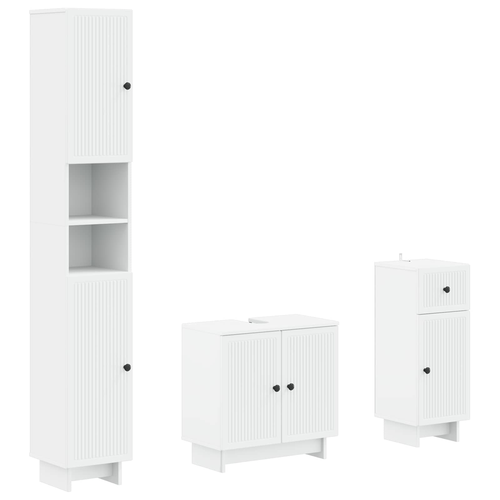 3 Piece Bathroom Cabinet Set EDE Engineered Wood