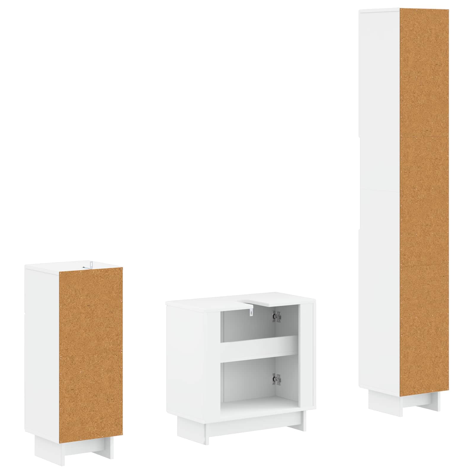 3 Piece Bathroom Cabinet Set EDE Engineered Wood