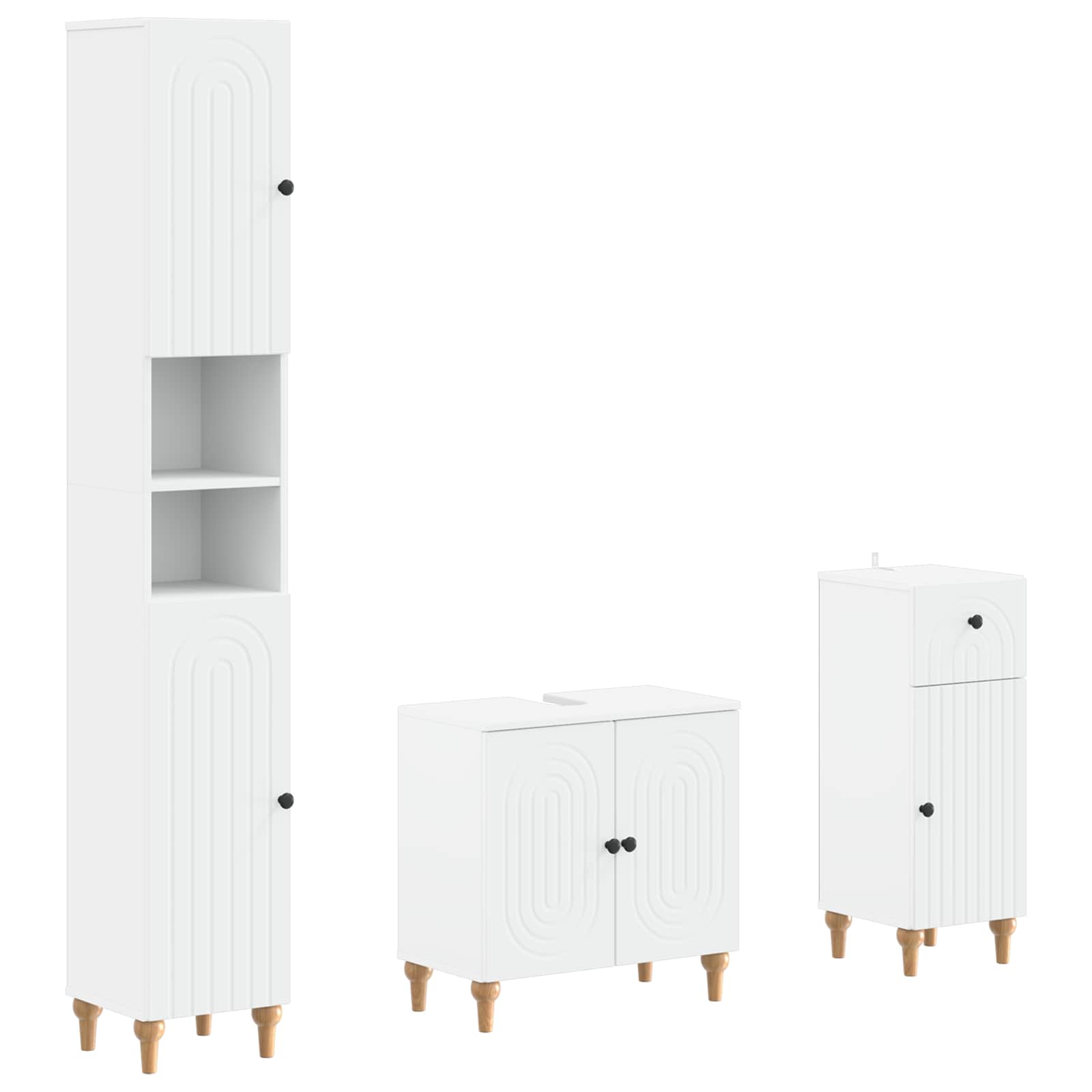 3 Piece Bathroom Cabinet Set ALKMAAR Engineered Wood