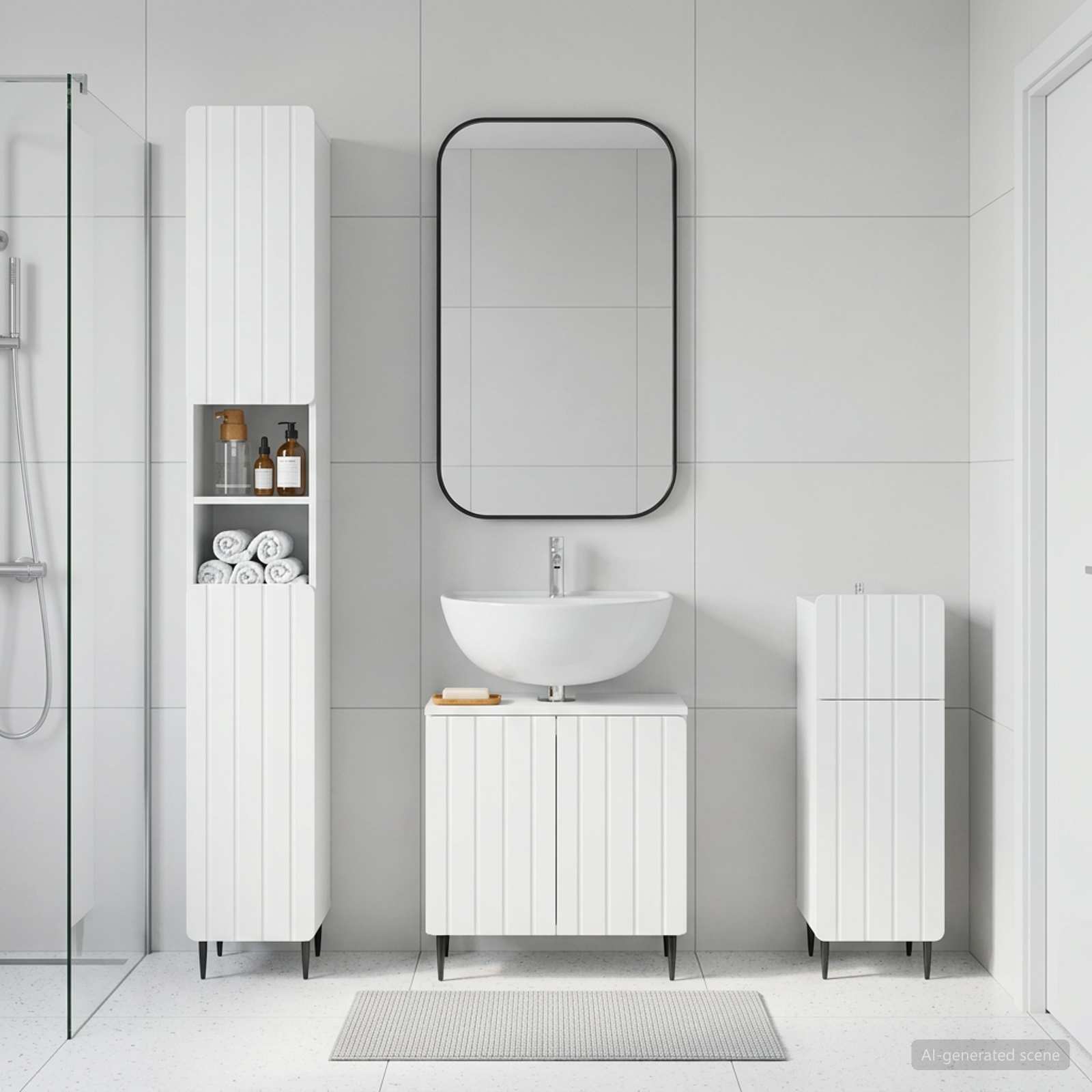 3 Piece Bathroom Cabinet Set ZWOLLE Engineered Wood