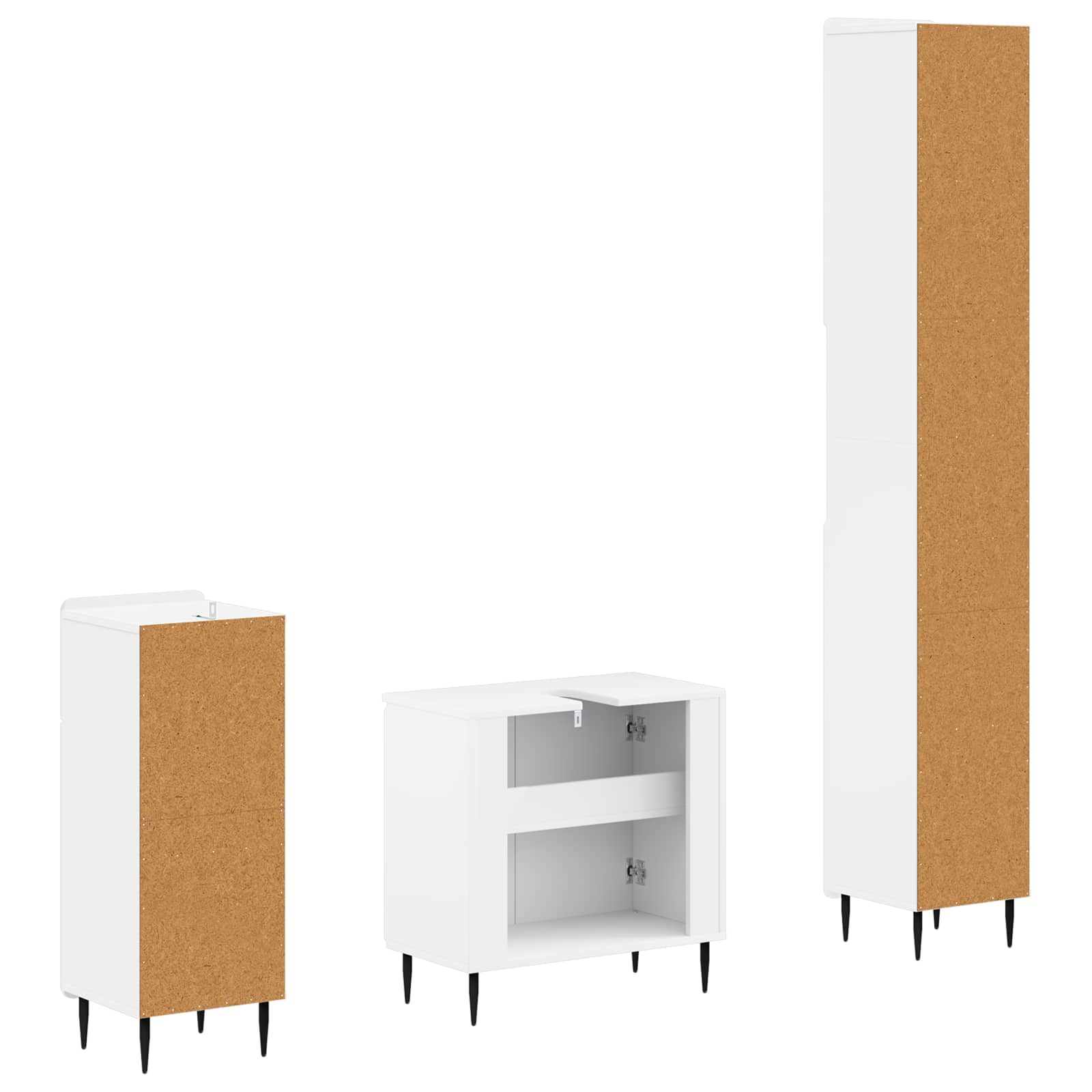 3 Piece Bathroom Cabinet Set ZWOLLE Engineered Wood