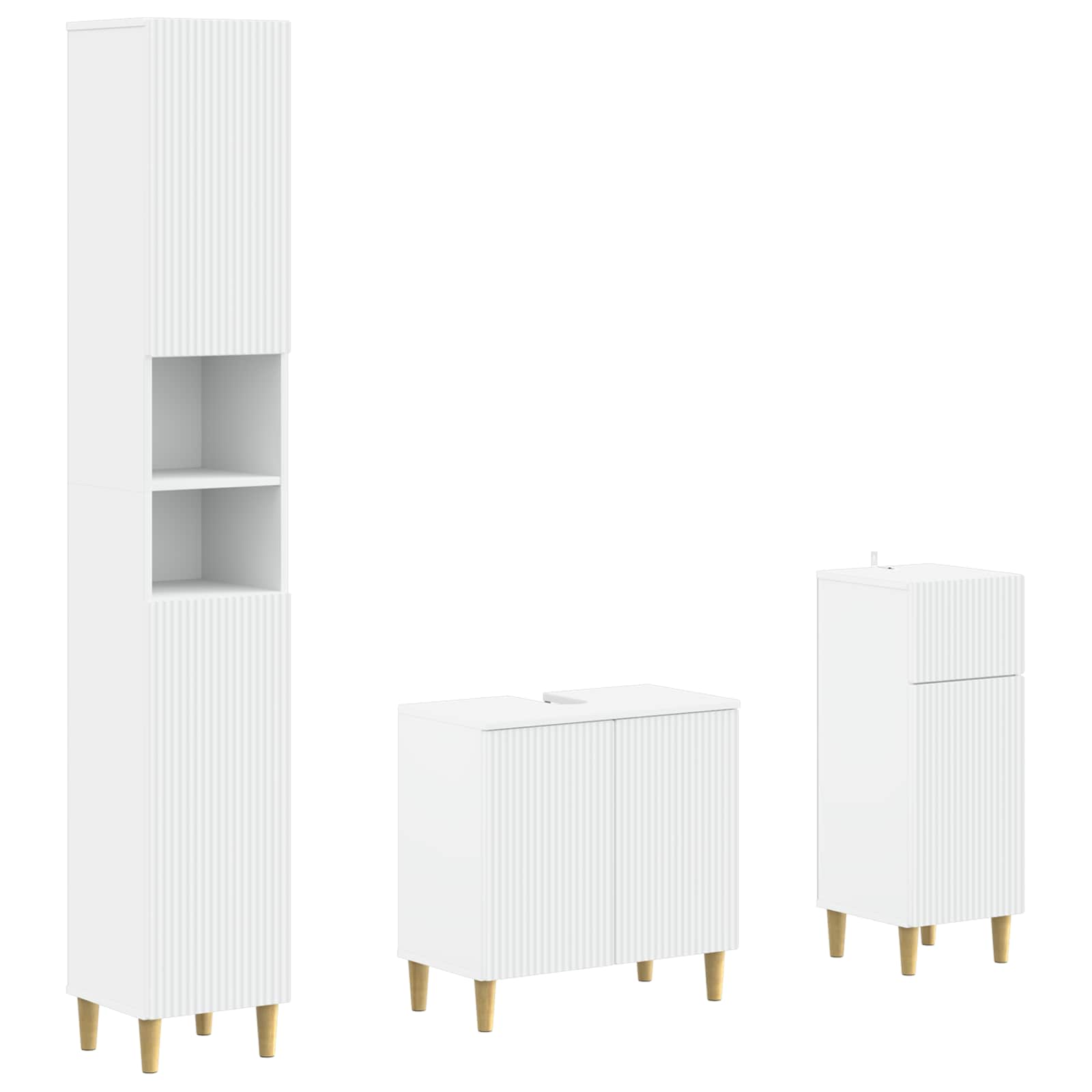 3 Piece Bathroom Cabinet Set ARNHEM Engineered Wood