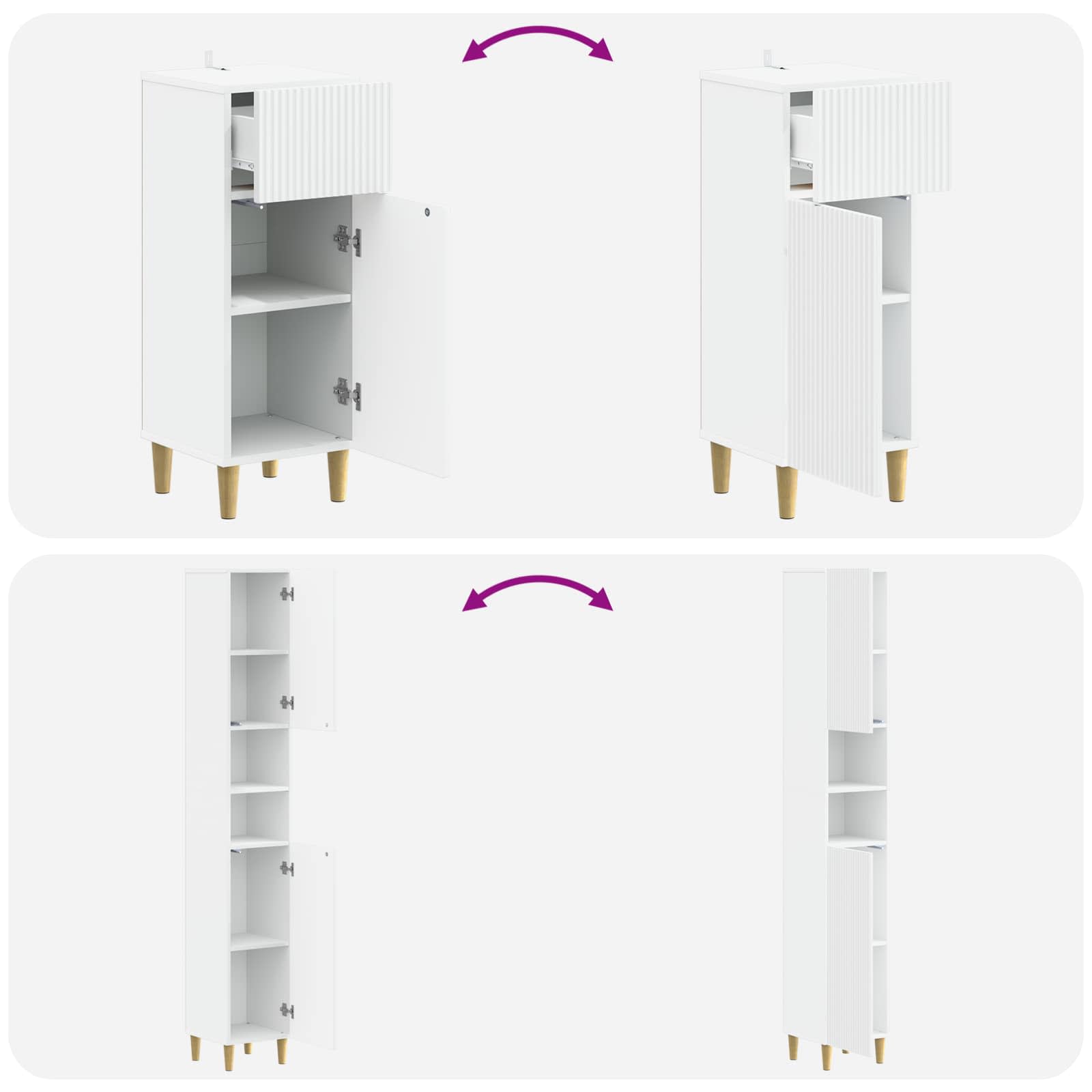 3 Piece Bathroom Cabinet Set ARNHEM Engineered Wood