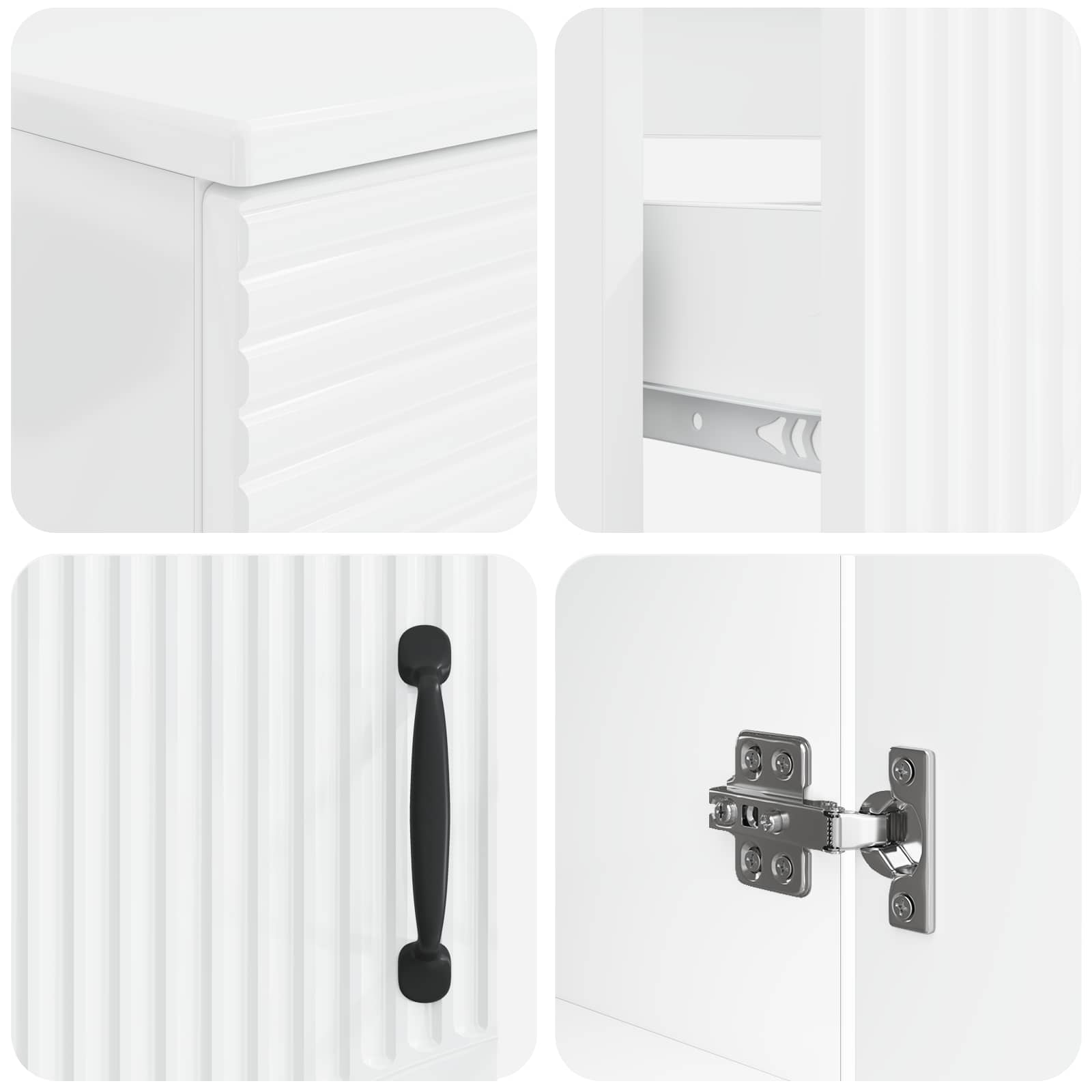 3 Piece Bathroom Cabinet Set HAARLEM Engineered Wood