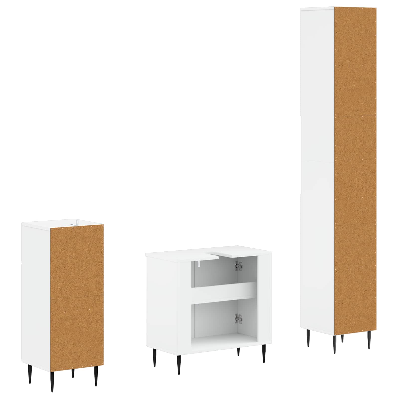 3 Piece Bathroom Cabinet Set HAARLEM Engineered Wood