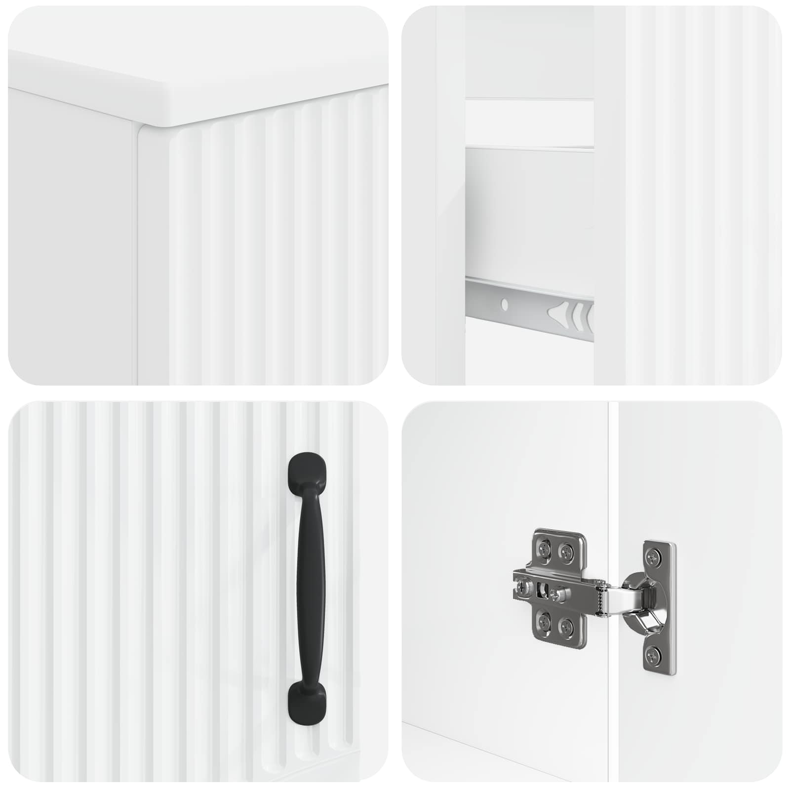 3 Piece Bathroom Cabinet Set HOORN Engineered Wood