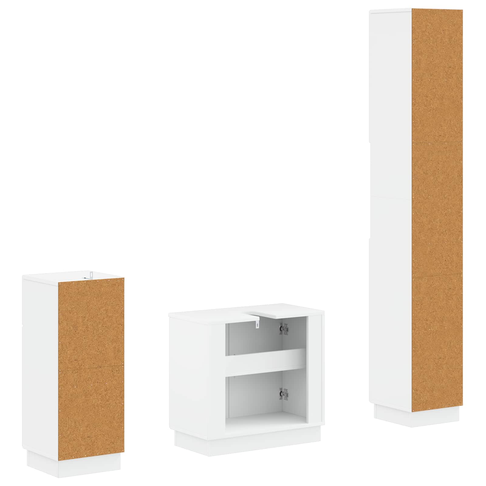 3 Piece Bathroom Cabinet Set HOORN Engineered Wood