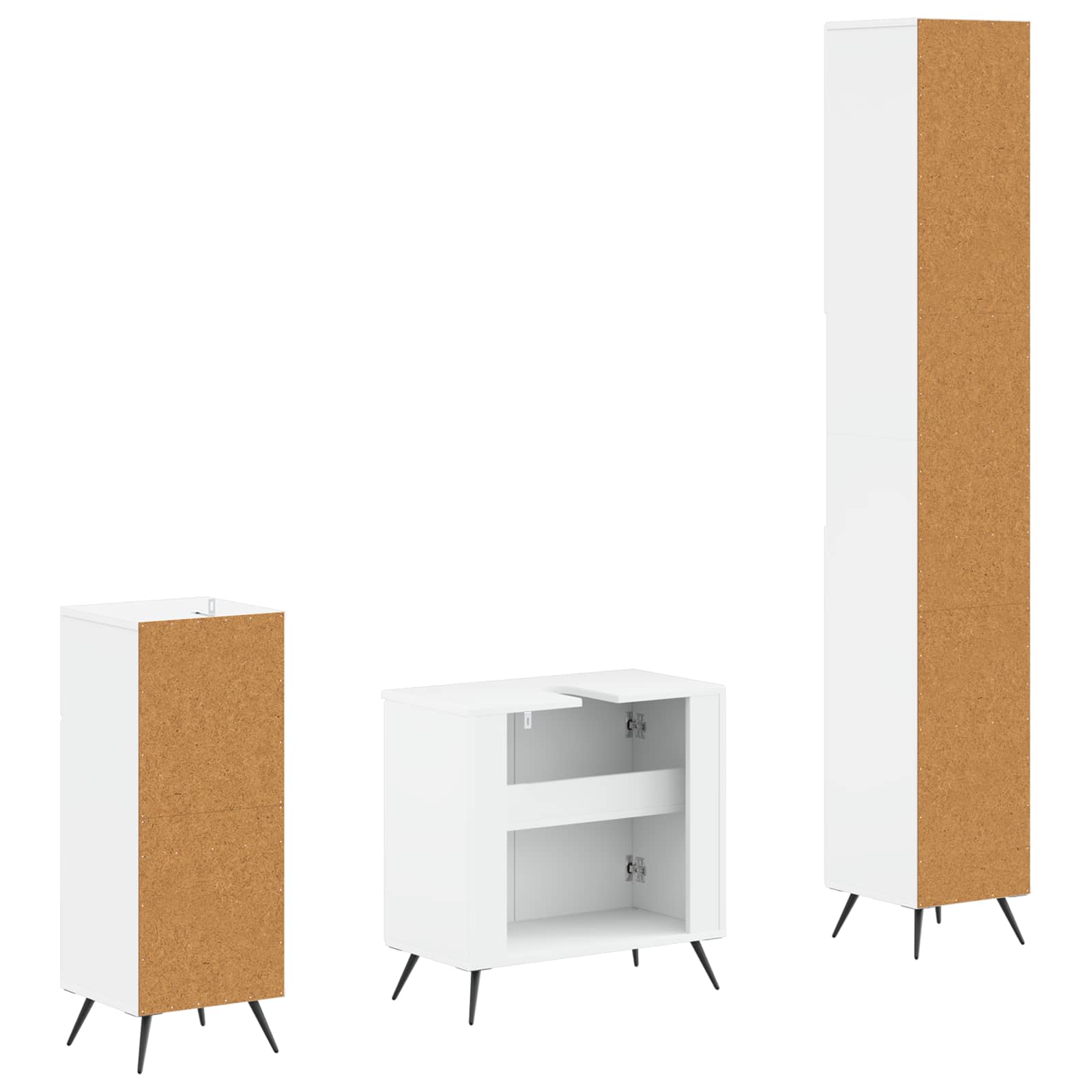 3 Piece Bathroom Cabinet Set BREDA Engineered Wood