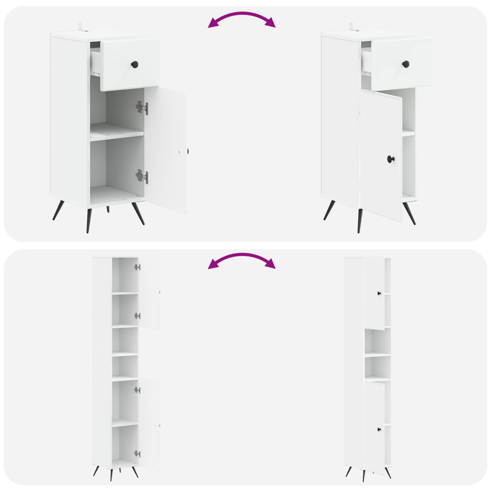 3 Piece Bathroom Cabinet Set BREDA Engineered Wood
