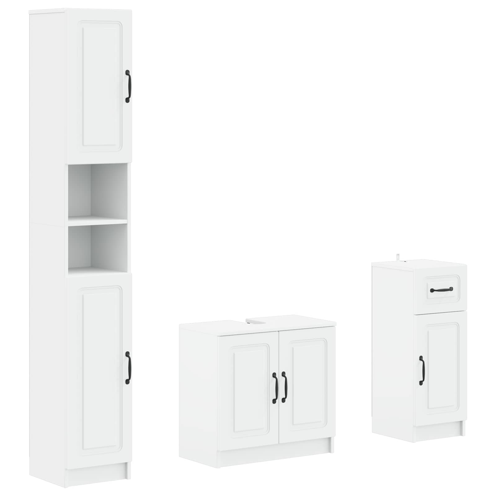 3 Piece Bathroom Cabinet Set UTRECHT Engineered Wood