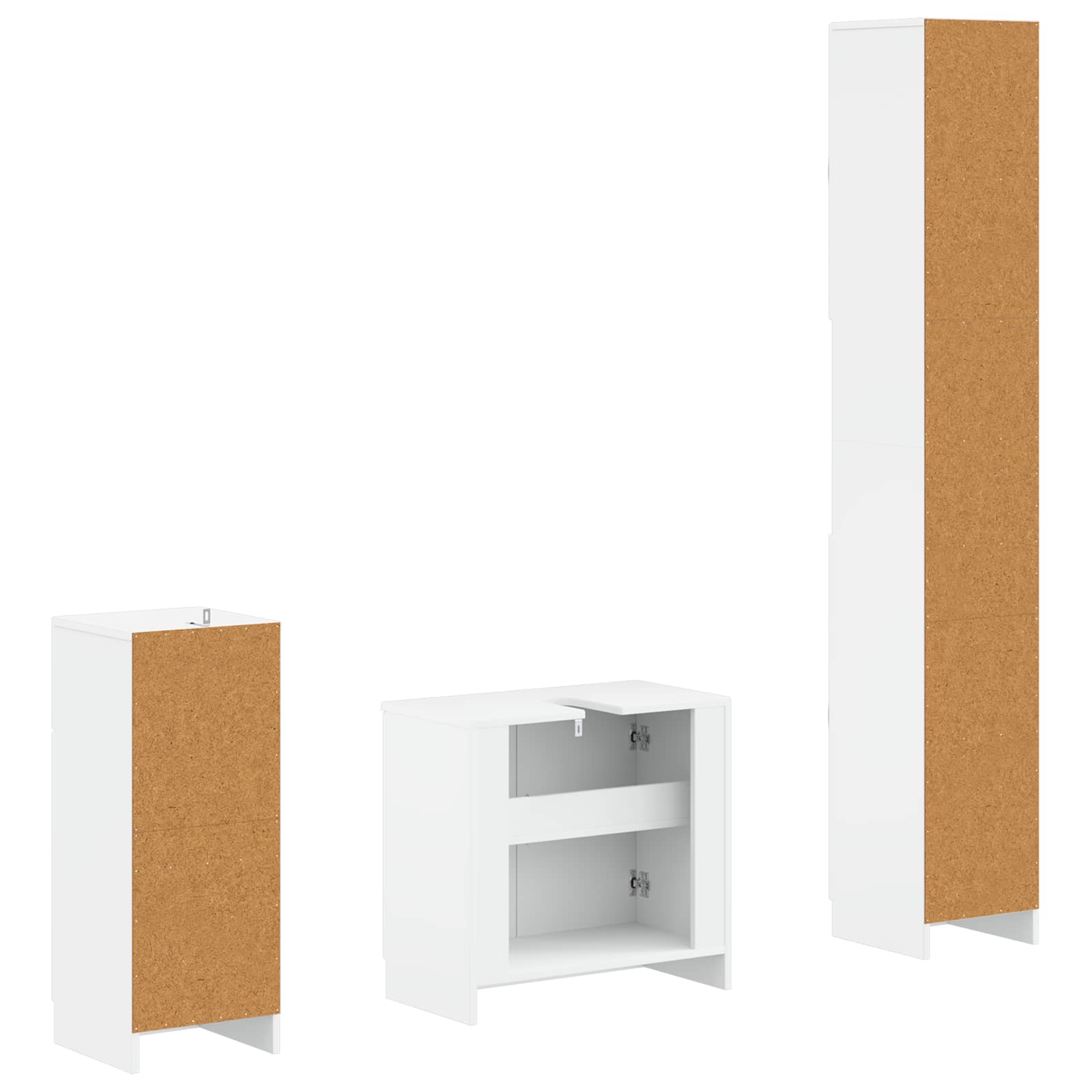 3 Piece Bathroom Cabinet Set UTRECHT Engineered Wood