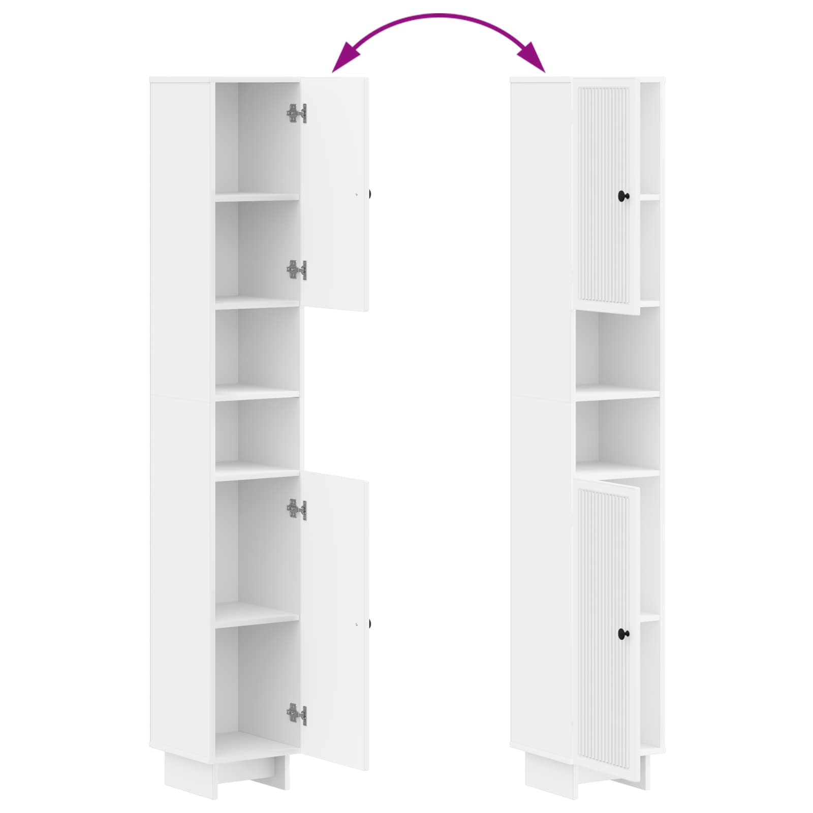 4 Piece Bathroom Cabinet Set EDE White Engineered Wood