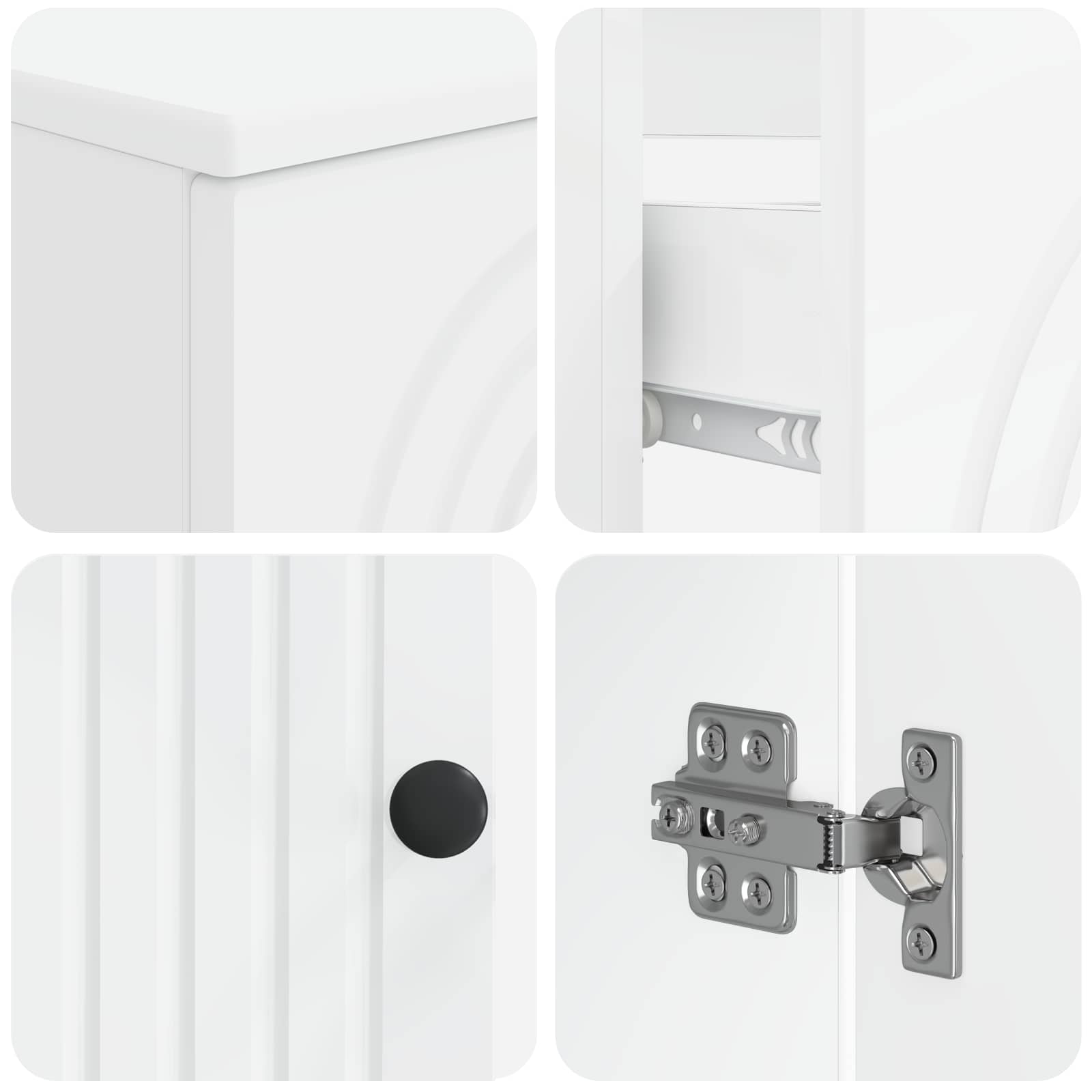 4 Piece Bathroom Cabinet Set ALKMAAR White Engineered Wood