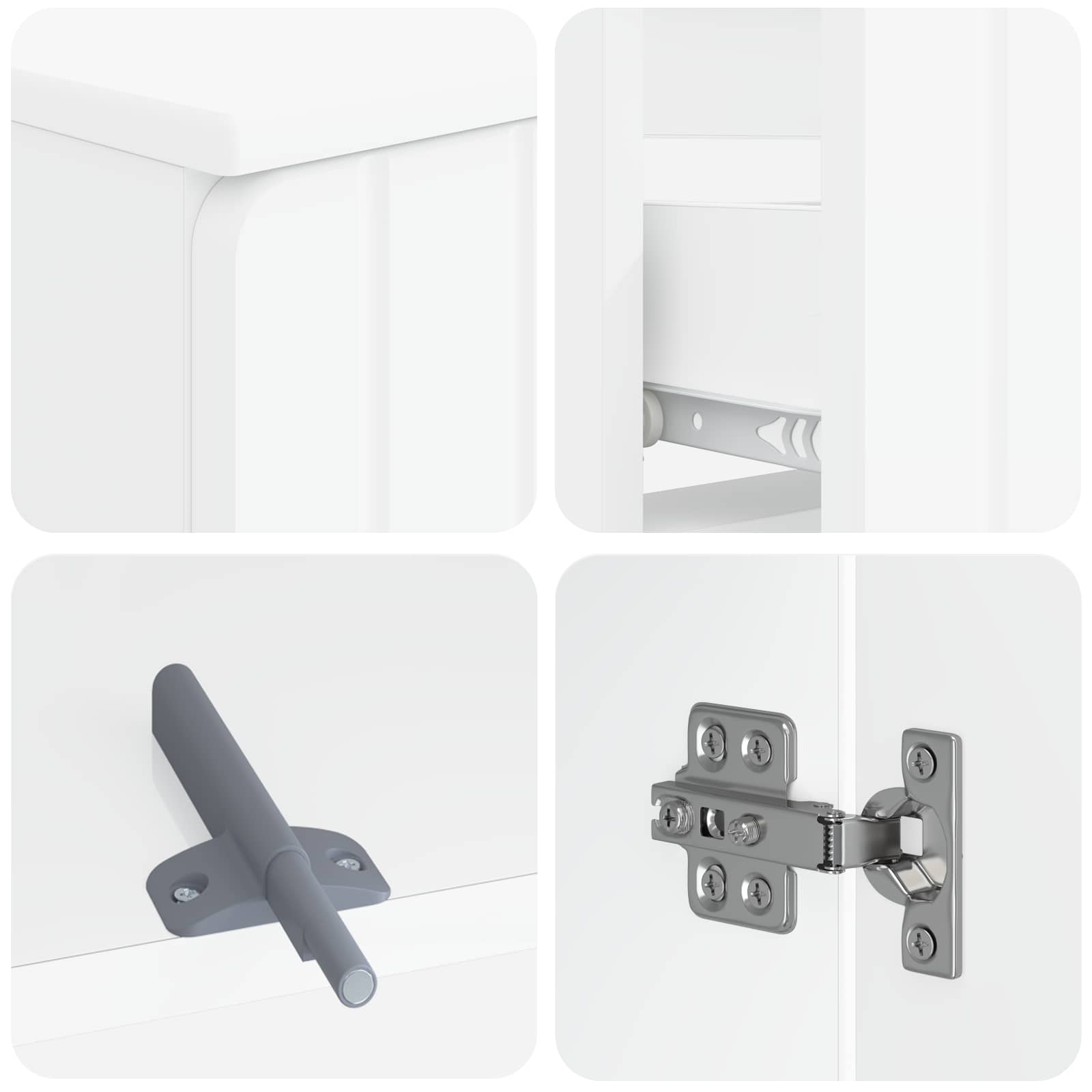4 Piece Bathroom Cabinet Set ZWOLLE White Engineered Wood