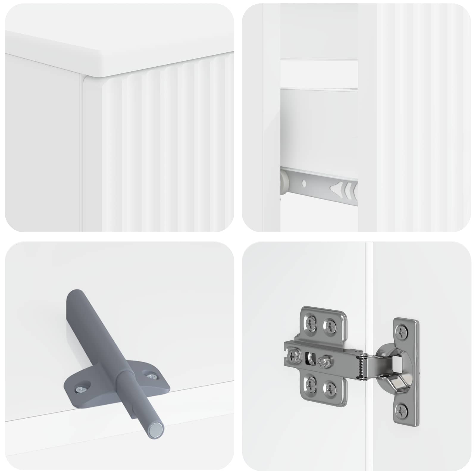 4 Piece Bathroom Cabinet Set ARNHEM White Engineered Wood