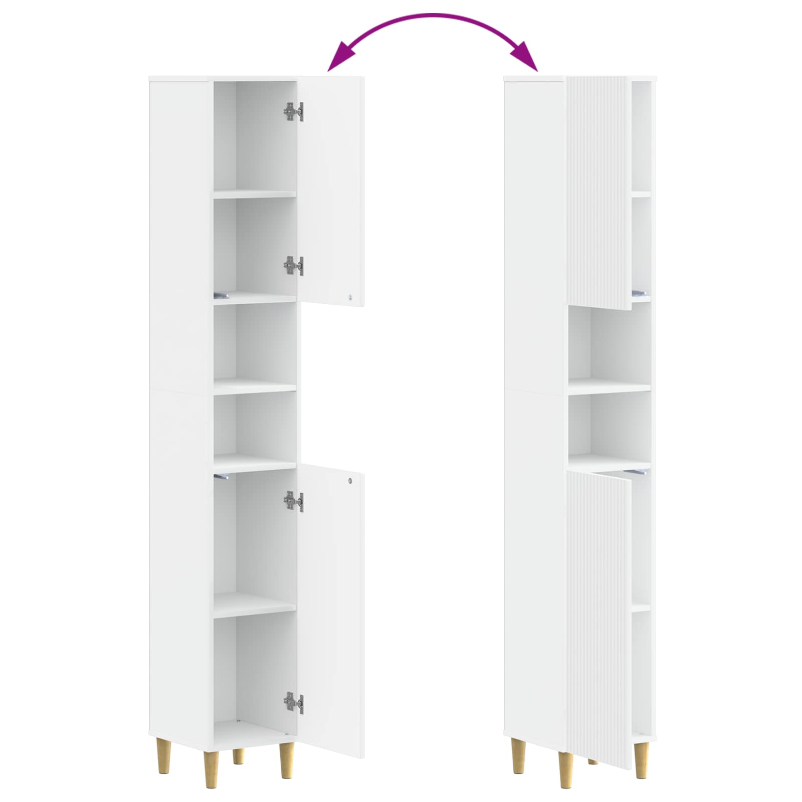 4 Piece Bathroom Cabinet Set ARNHEM White Engineered Wood