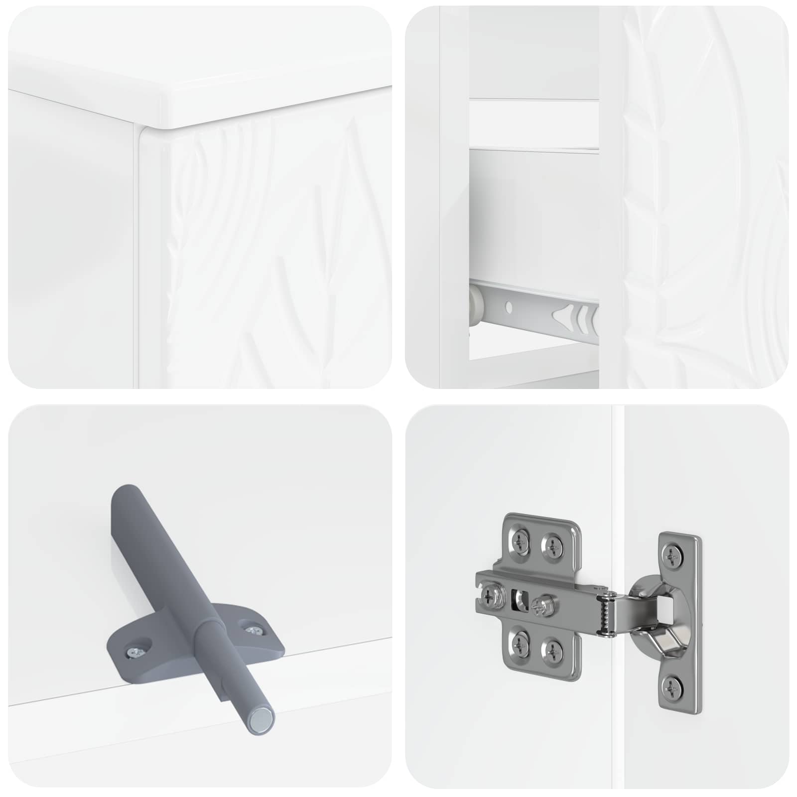 4 Piece Bathroom Cabinet Set DELFT White Engineered Wood
