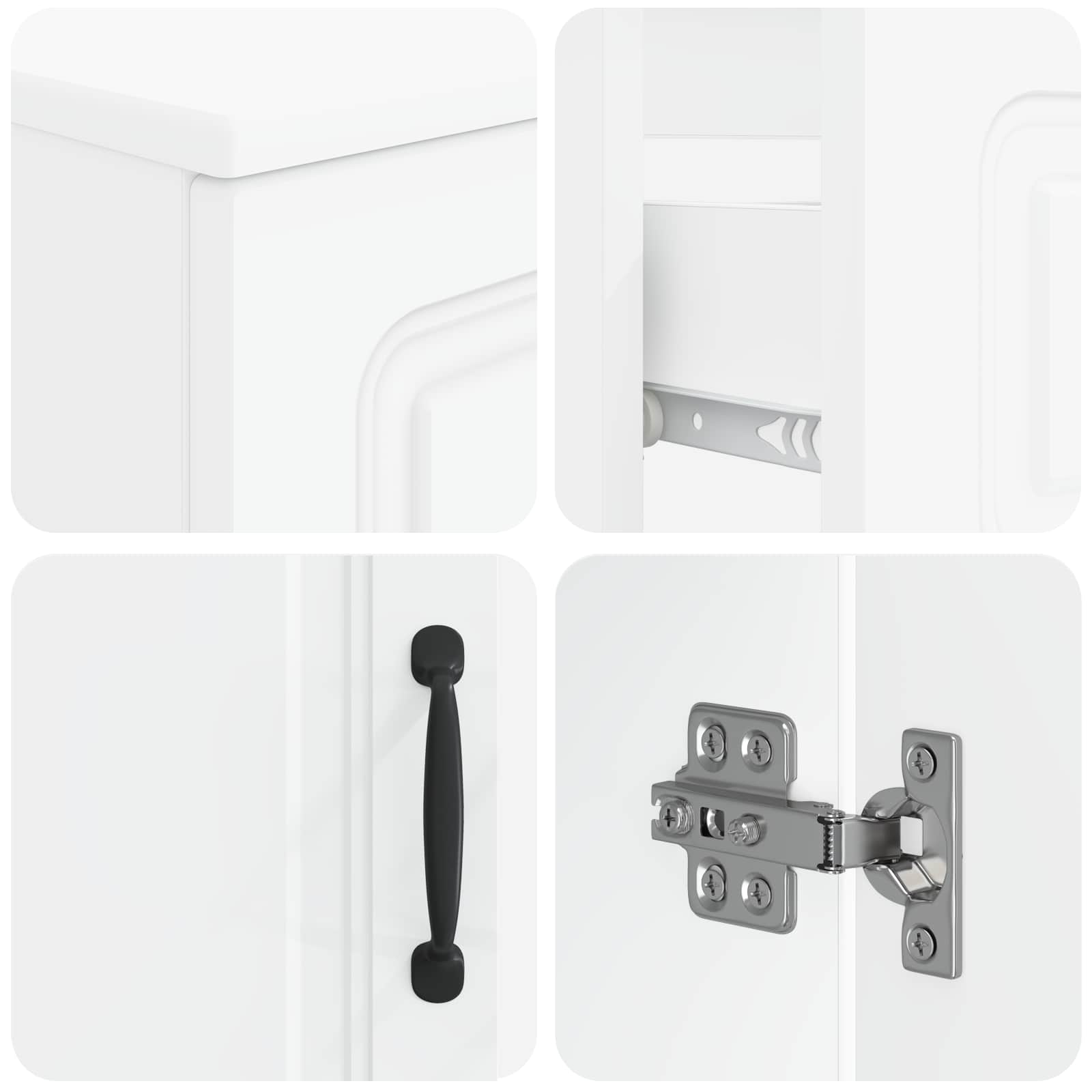 4 Piece Bathroom Cabinet Set UTRECHT White Engineered Wood