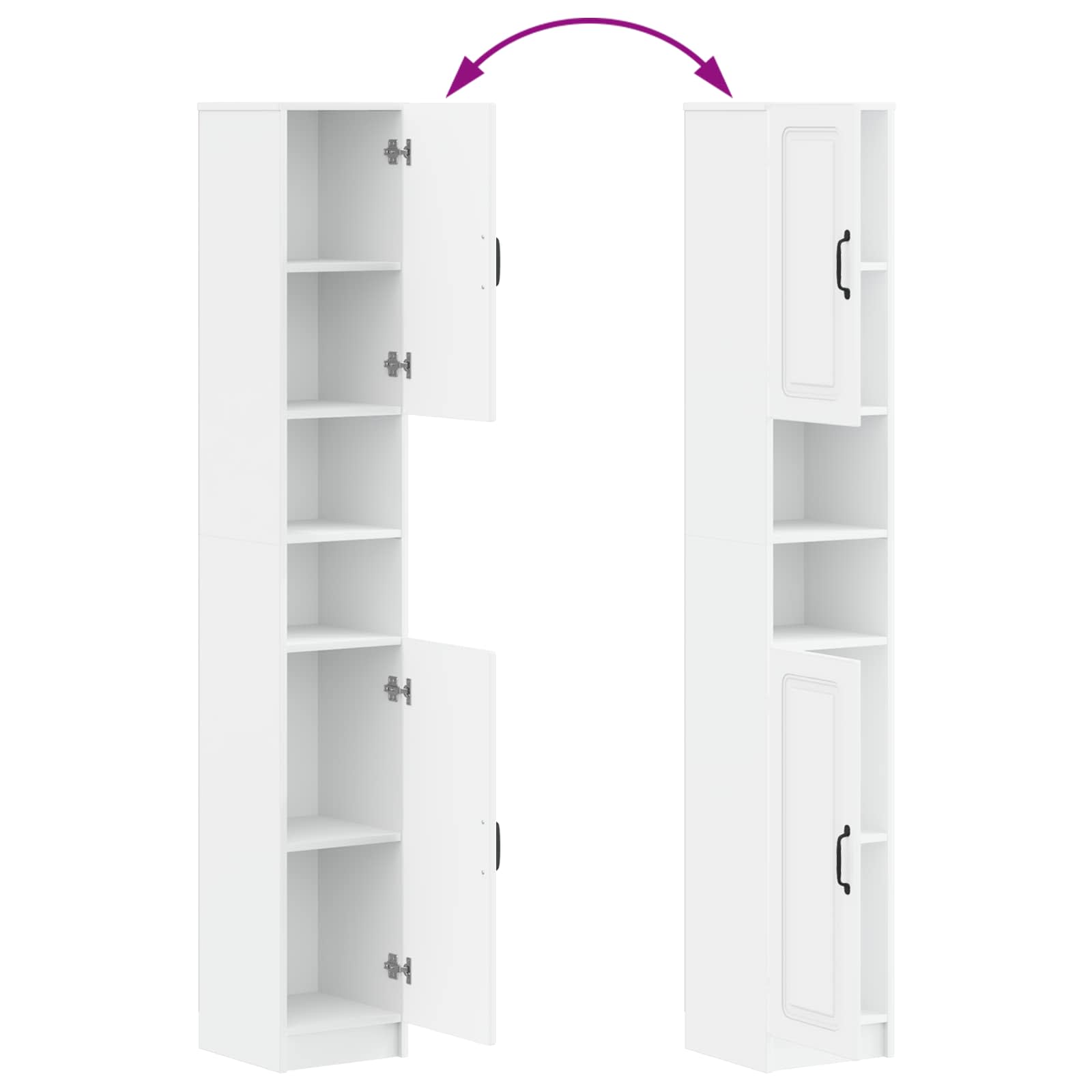 4 Piece Bathroom Cabinet Set UTRECHT White Engineered Wood
