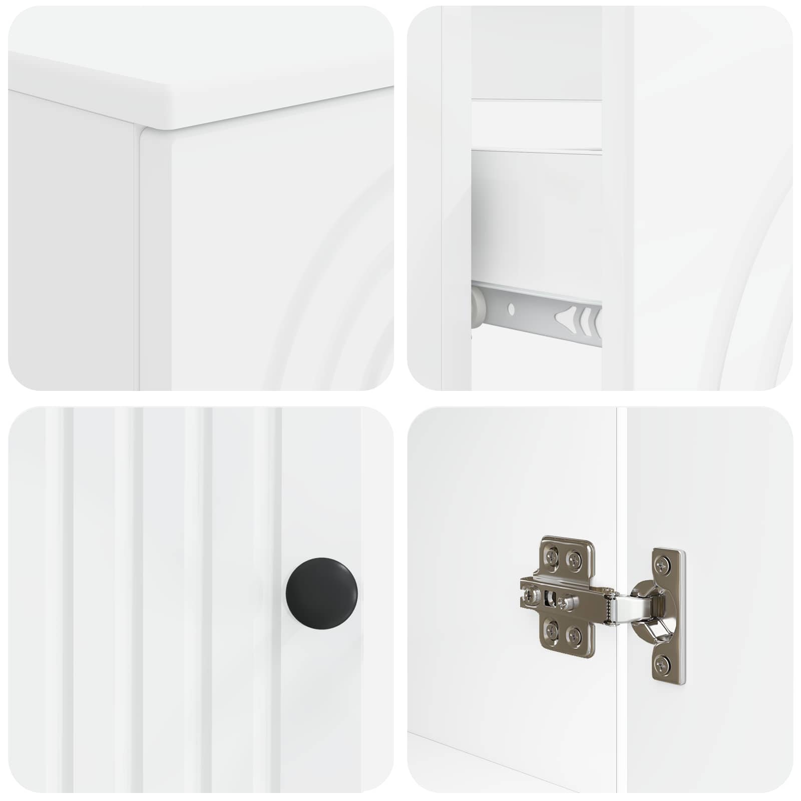 2 Piece Bathroom Cabinet Set ALKMAAR White Engineered Wood